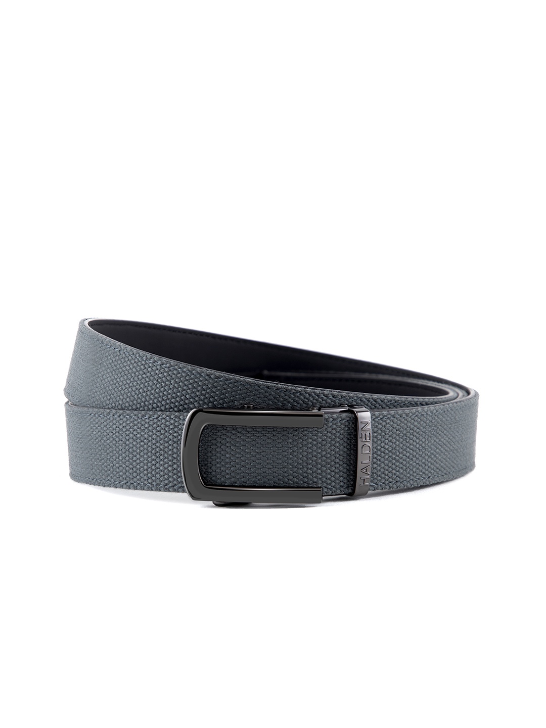 

HALDEN Men Slider Buckle Closure Textured Casual Belt, Grey