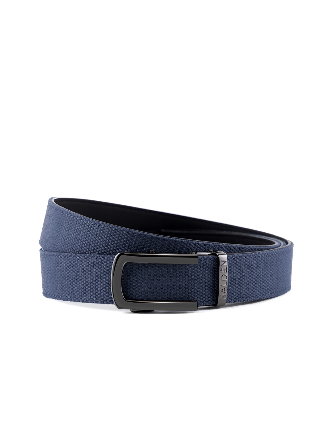 

HALDEN Men Slider Buckle Closure Textured Casual Belt, Blue