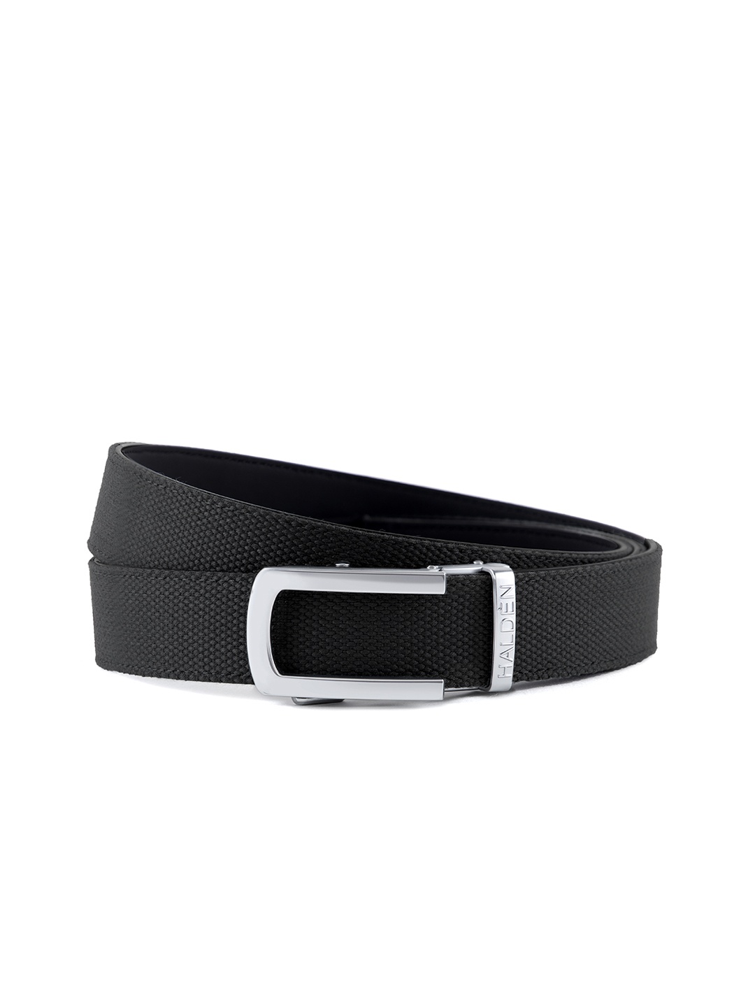 

HALDEN Men Slider Buckle Closure Textured Casual Belt, Black