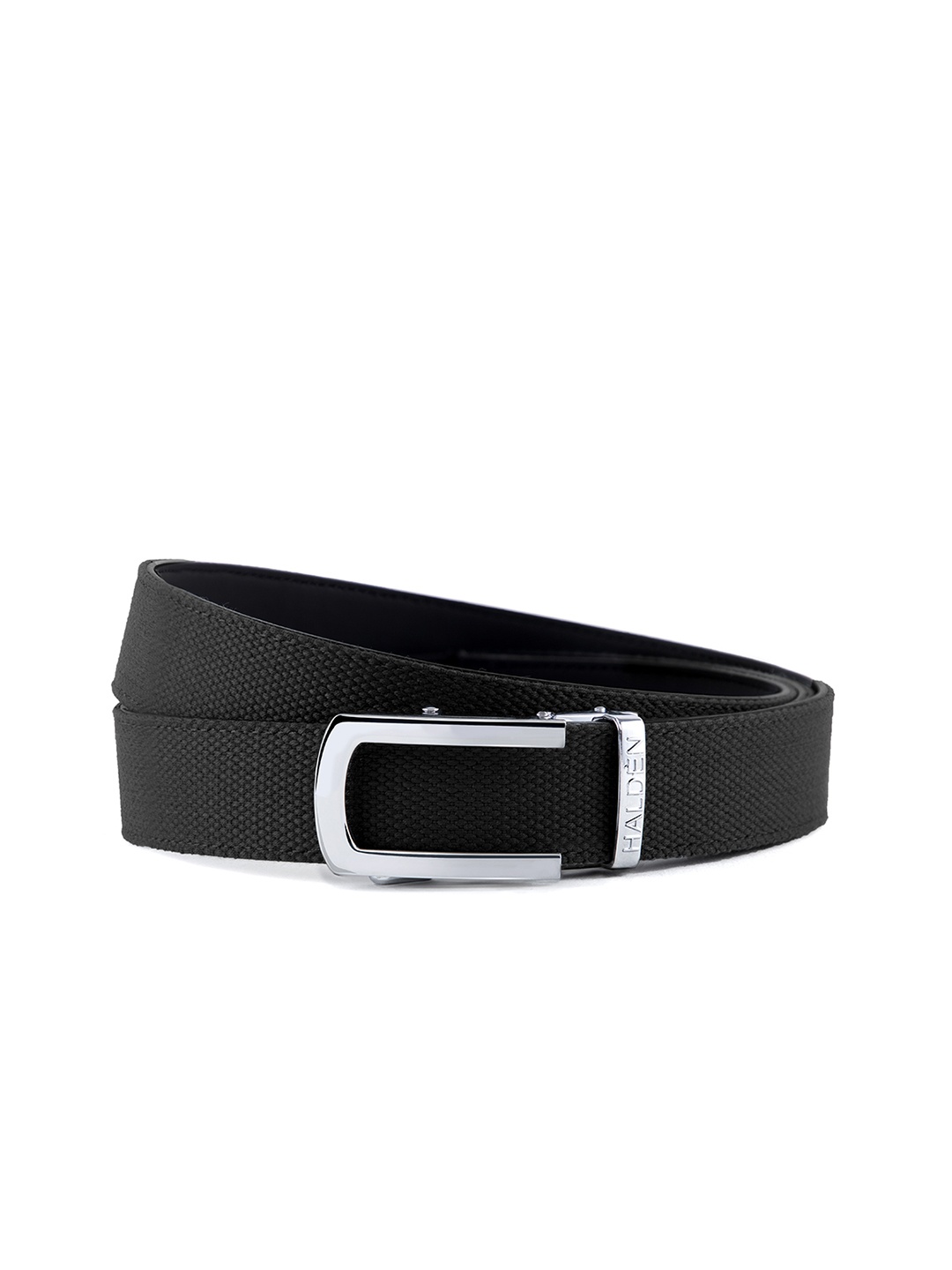 

HALDEN Men Slider Buckle Closure Textured Casual Belt, Black