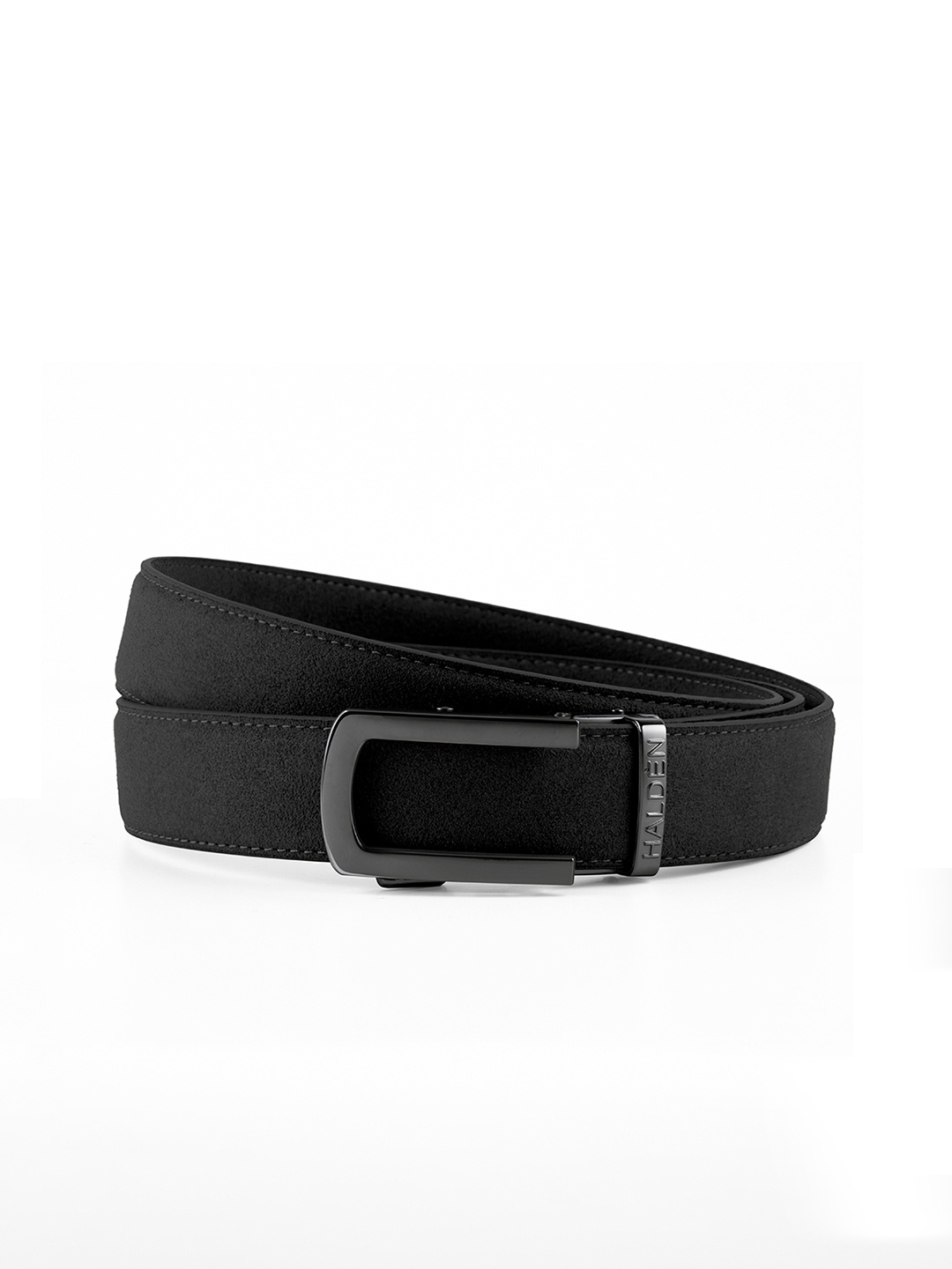 

HALDEN Men Slider Buckle Closure Textured Casual Belt, Black