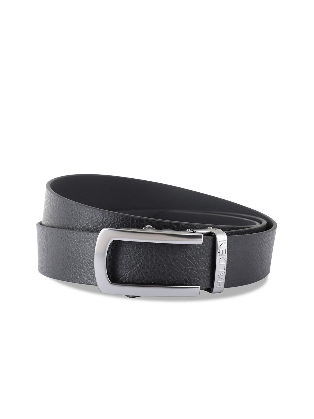 

HALDEN Men Slider Buckle Closure Textured Casual Belt, Black