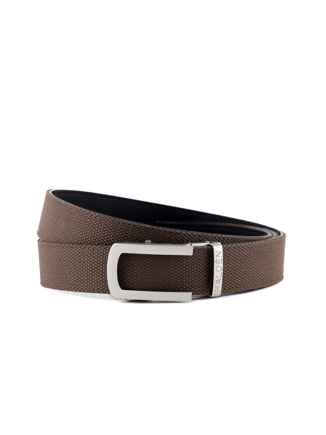 

HALDEN Men Slider Buckle Closure Textured Casual Belt, Brown