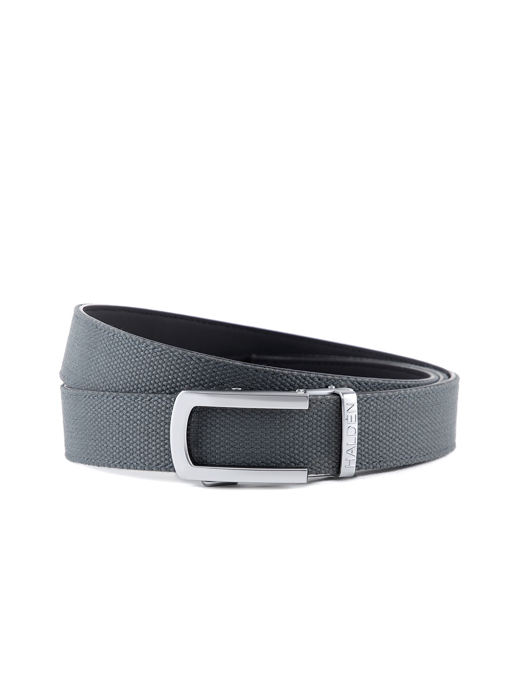 

HALDEN Men Slider Buckle Closure Textured Casual Belt, Grey