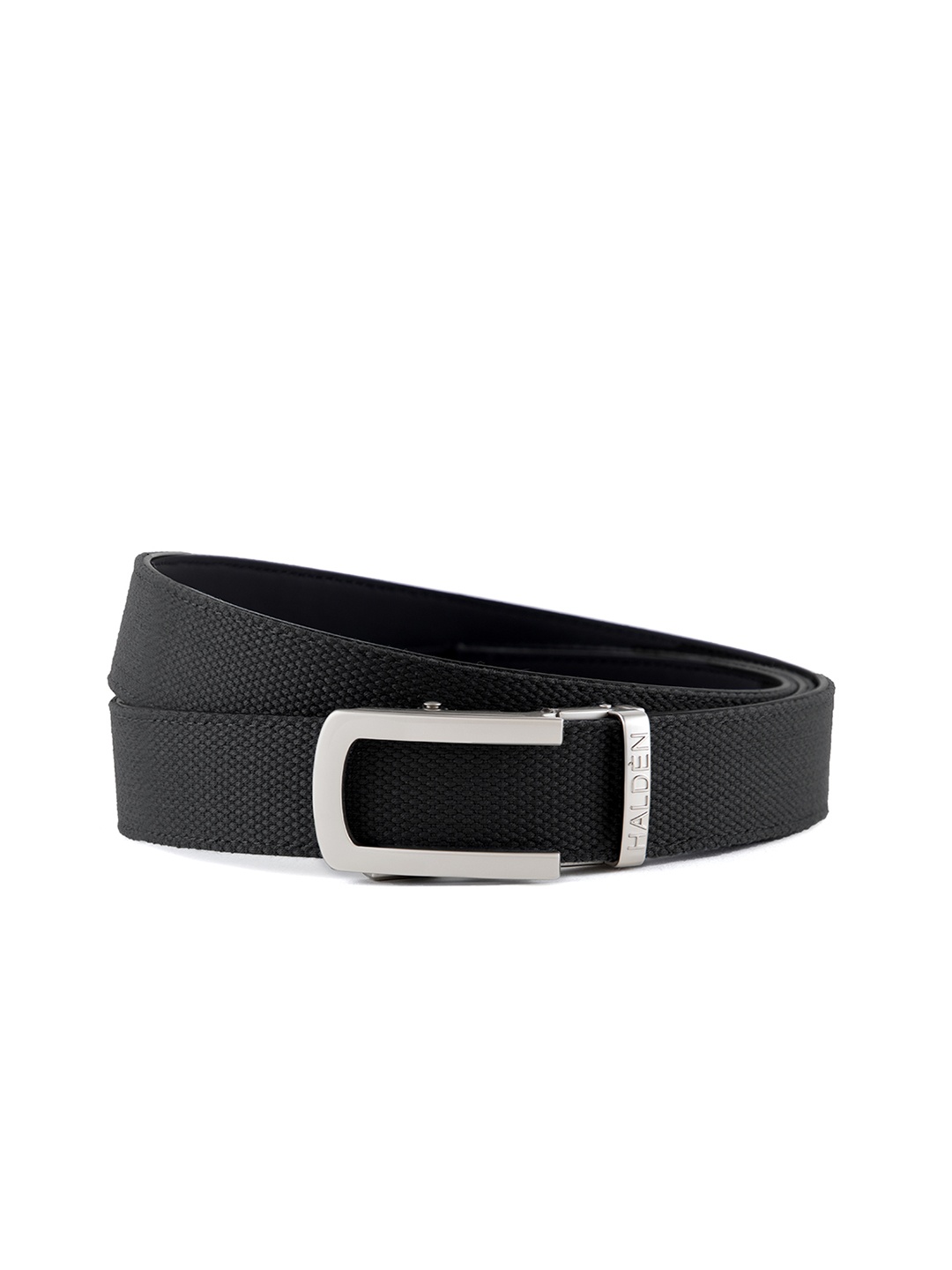 

HALDEN Men Slider Buckle Closure Textured Casual Belt, Black