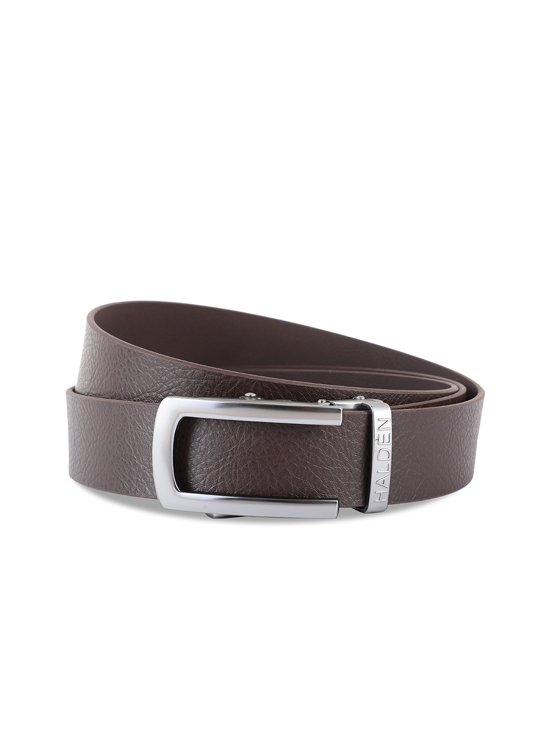 

HALDEN Men Slider Buckle Closure Textured Casual Belt, Brown