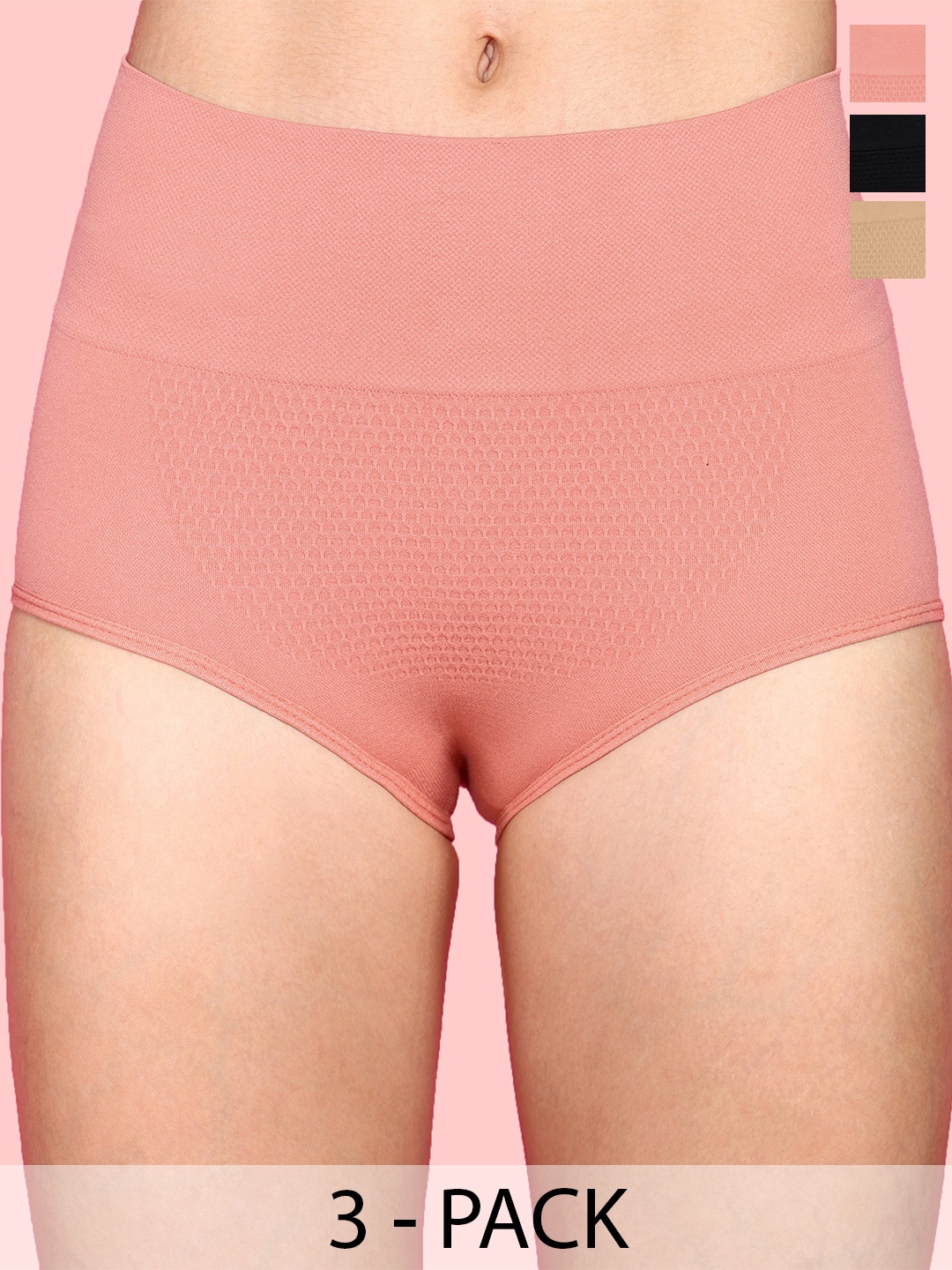 

wincly fashionWomen Pack Of 3 Hipster Briefs, Black