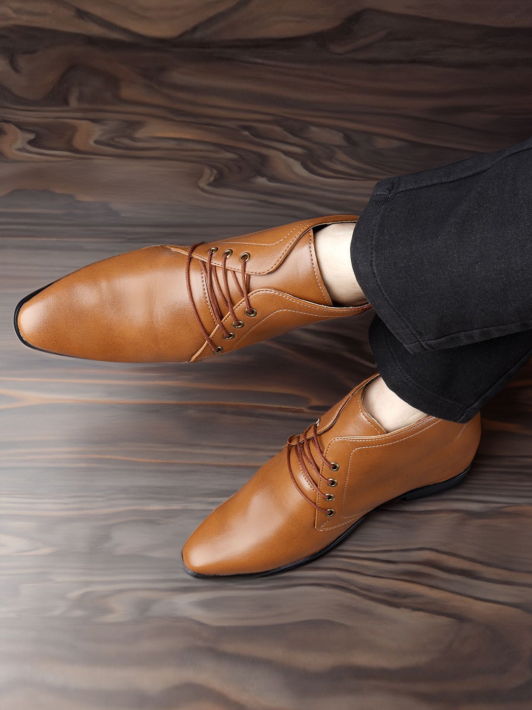 

Bxxy Men Hidden Elevator Formal Lace-up Regular Boots, Tan