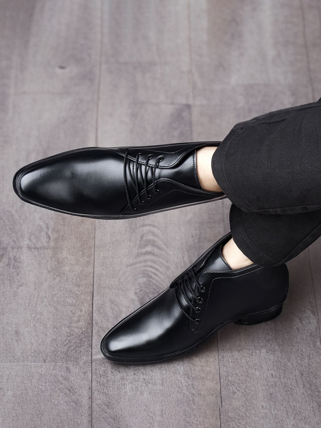 

Bxxy Men Hidden Elevator Formal Lace-up Regular Boots, Black