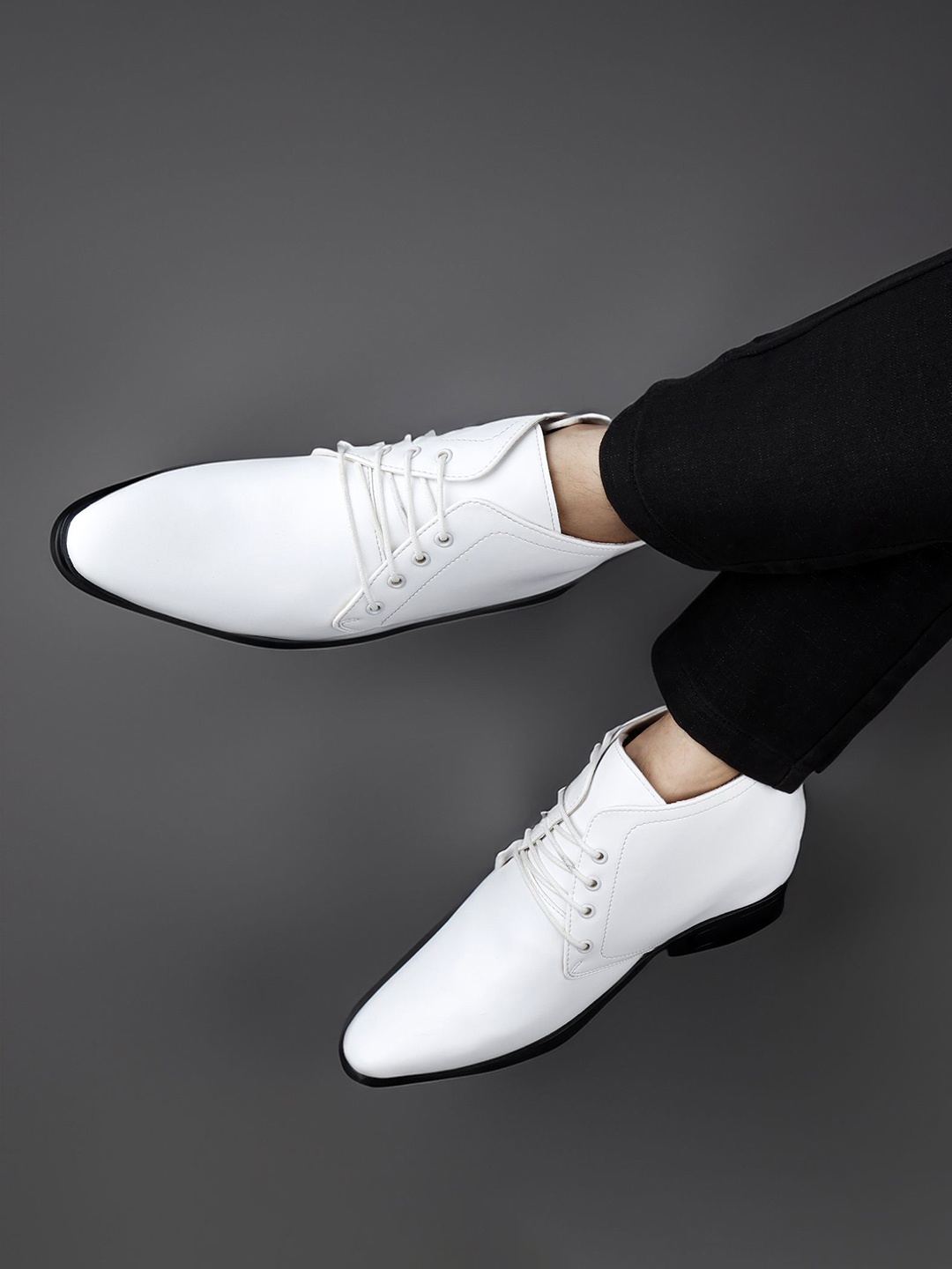 

Bxxy Men Hidden Elevator Formal Lace-up Regular Boots, White