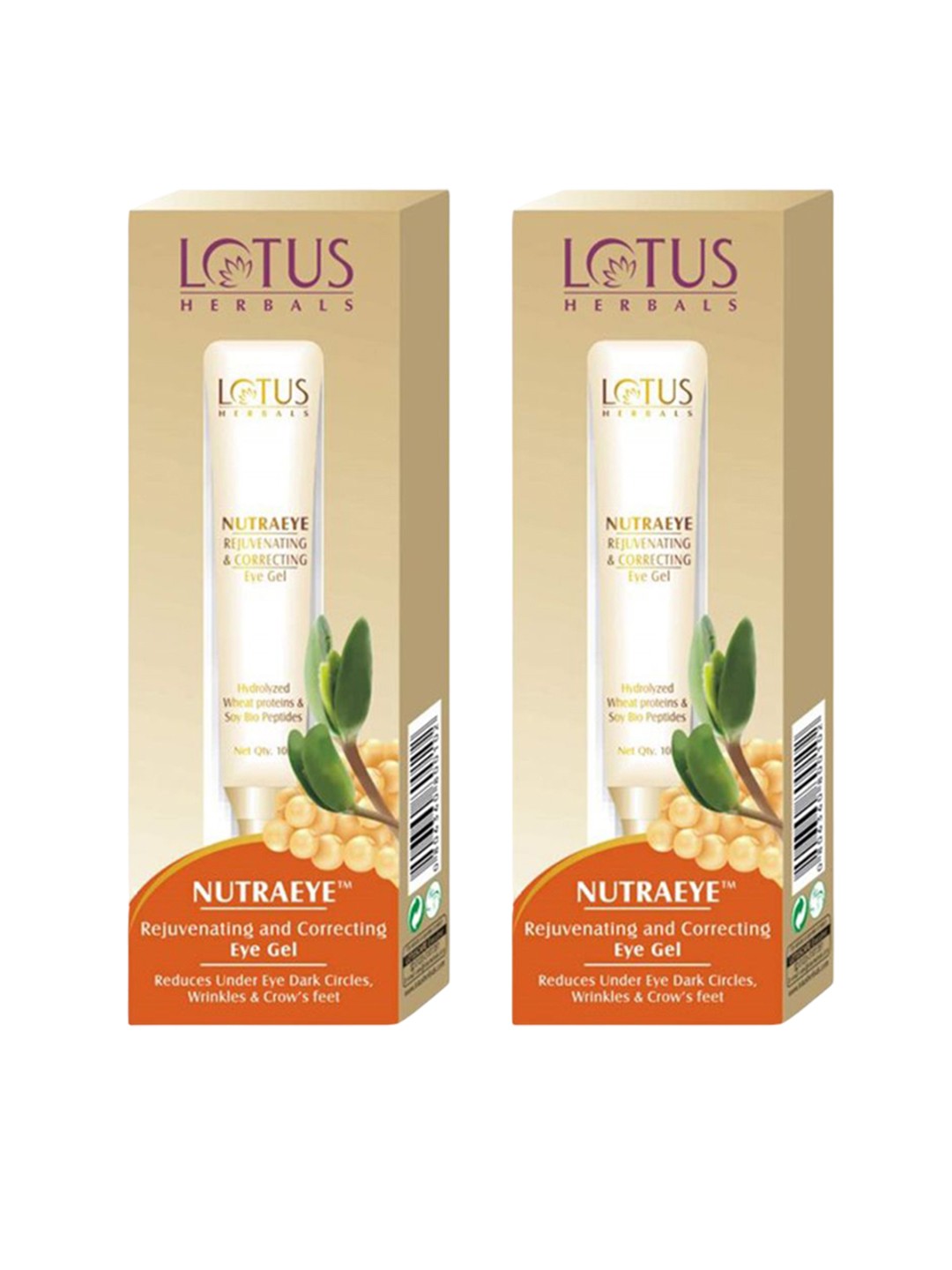 

Lotus Herbals Set Of 2 Nutraeye Rejuvenating & Correcting Eye Gel-10g Each, Cream
