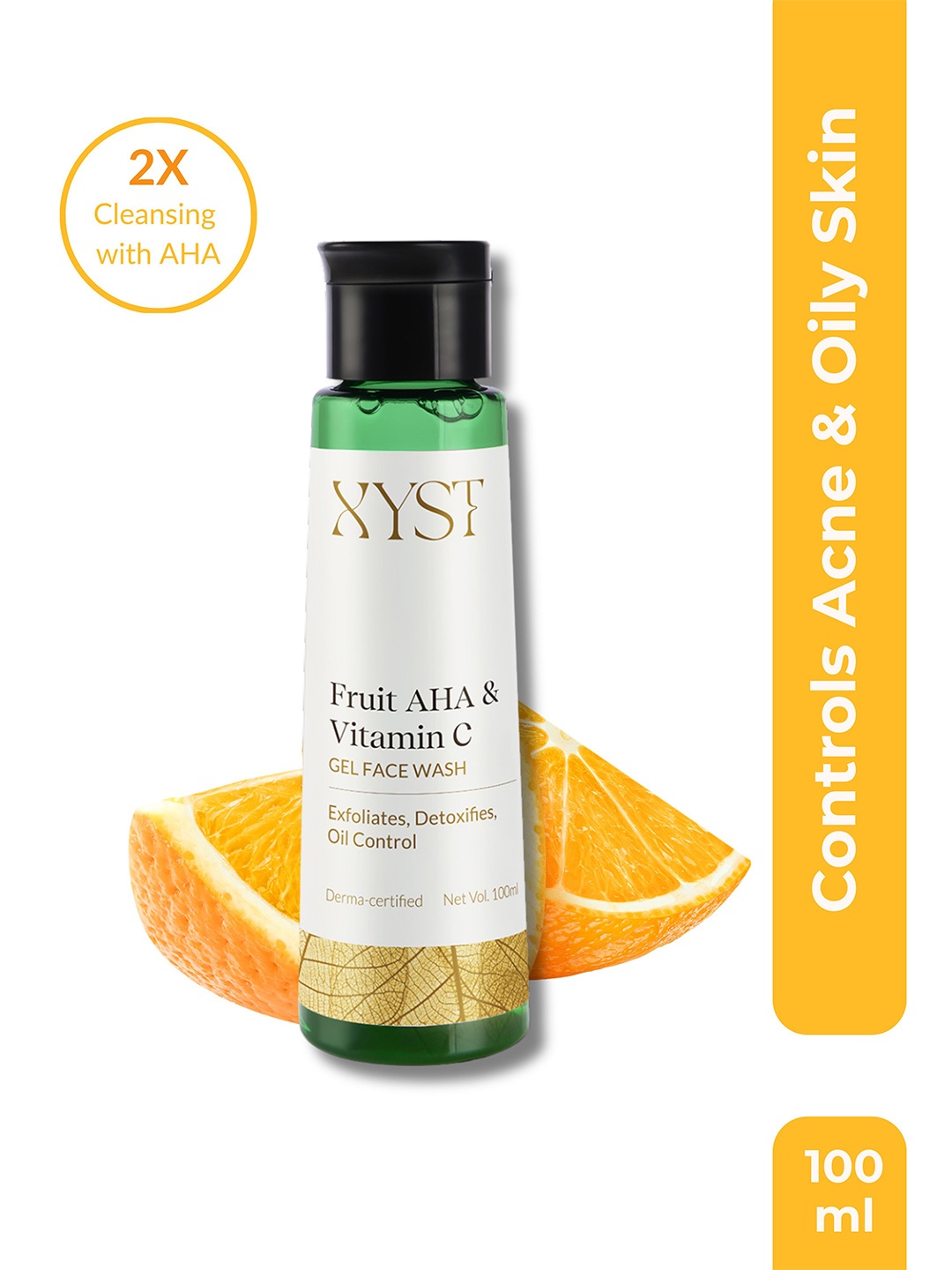 

Xyst Acne Control Vitamin C + Fruit AHA Gel Face Wash-100ml, White