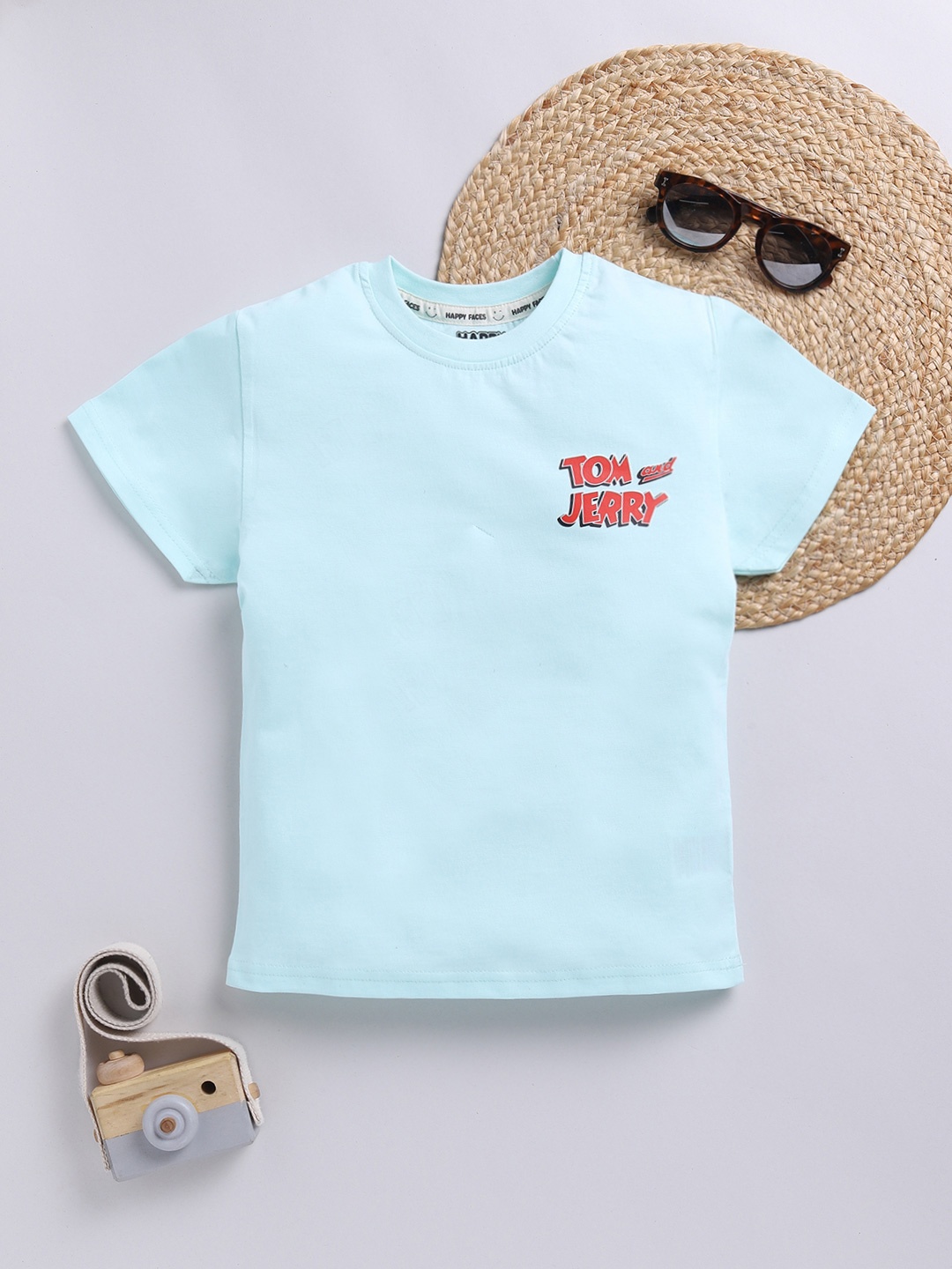 

Happy Faces Boys Pure Cotton Tom & Jerry Printed T-shirt, Blue