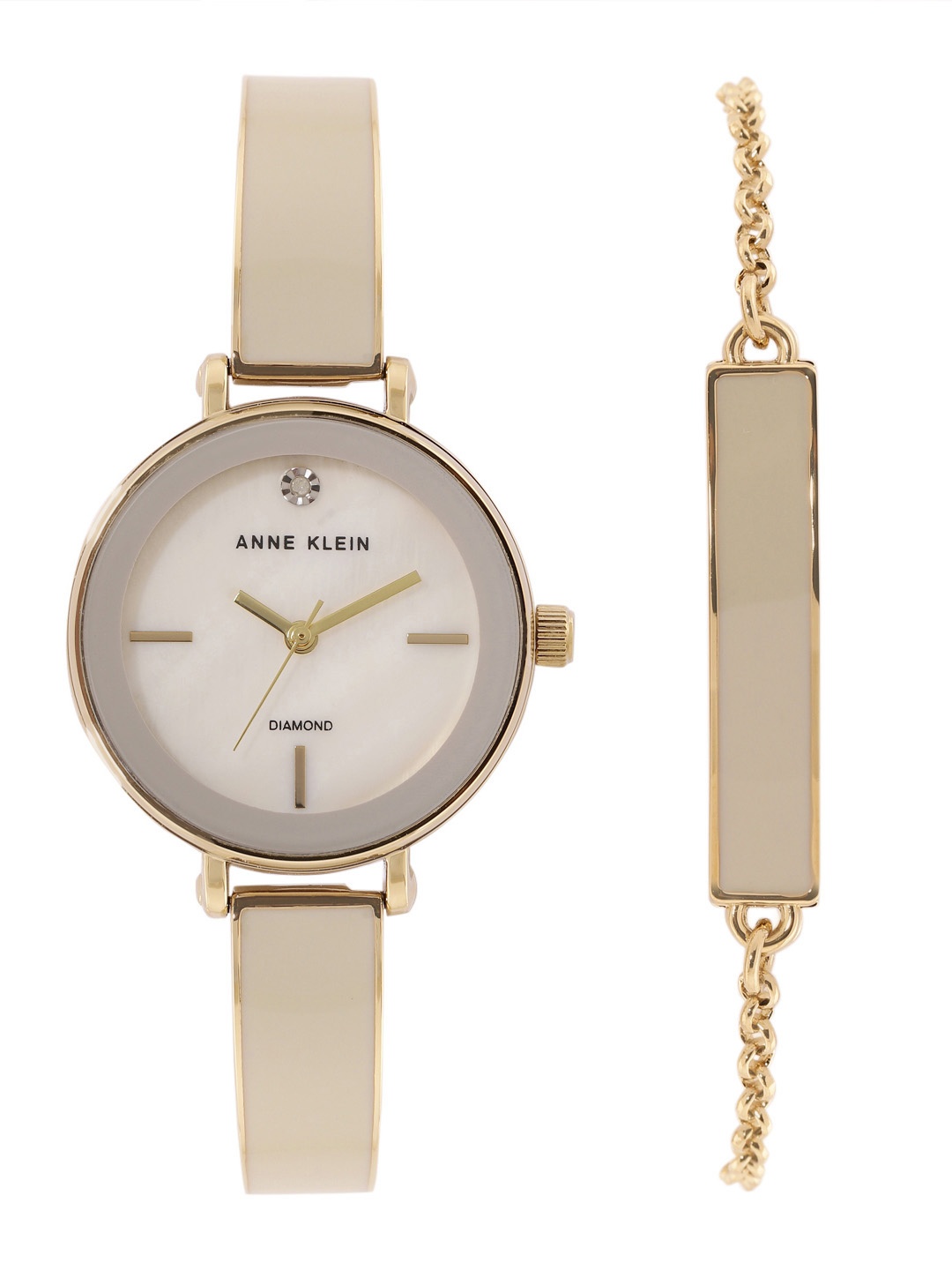 

ANNE KLEIN Women Bracelet Style Straps Analogue Watch with Bracelet NEAKB3620CRST-White