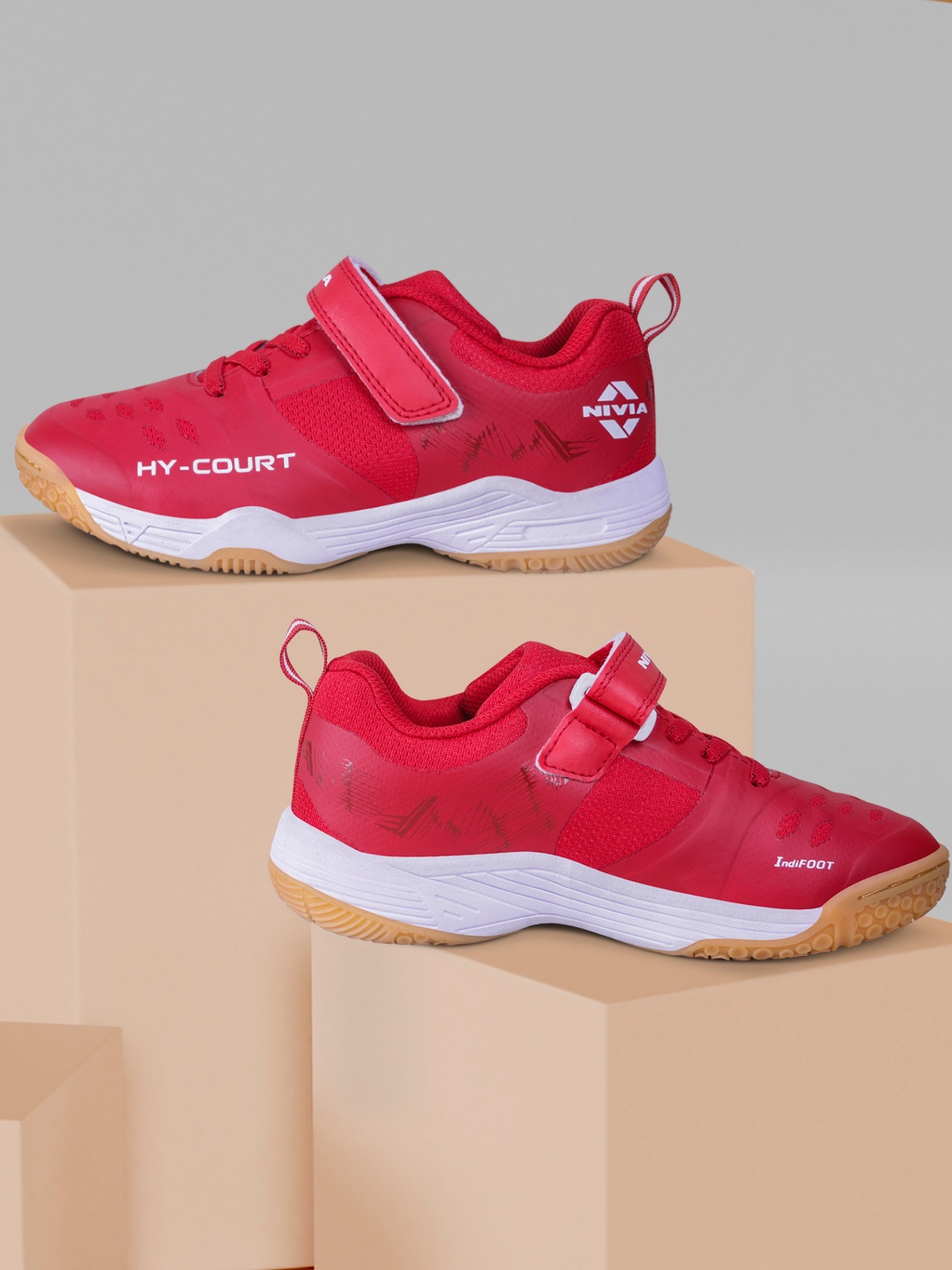 

NIVIA Kids Hy-Court 2.1 Badminton Shoes, Red