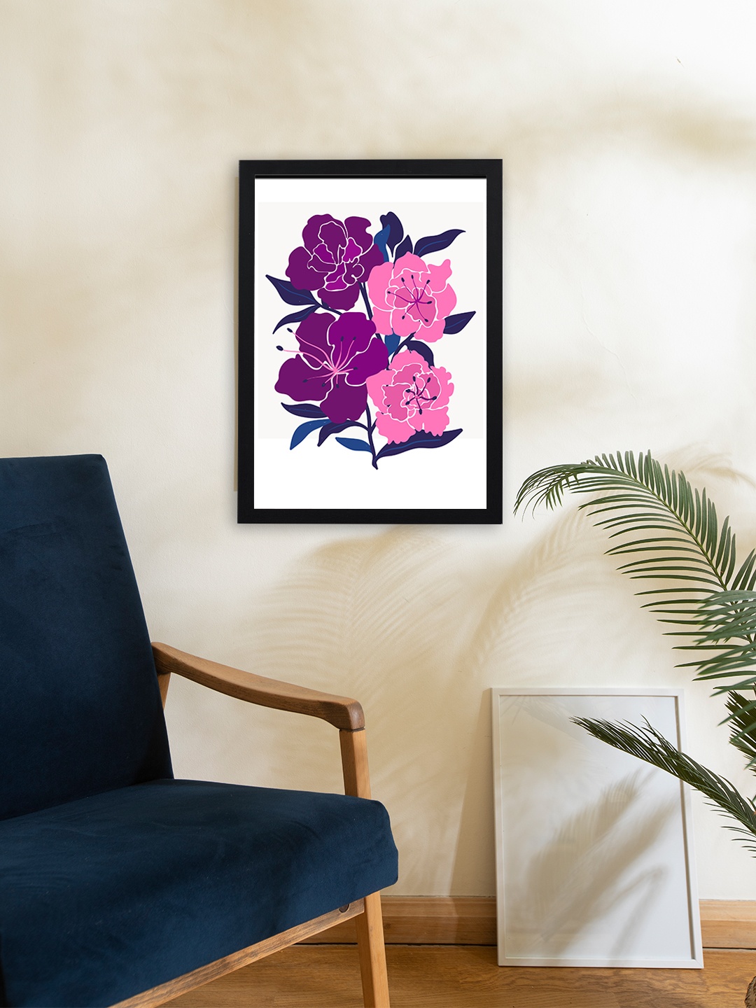 

Giftii White & Pink Floral and Botanical Wodden Framed Painting Wall Art