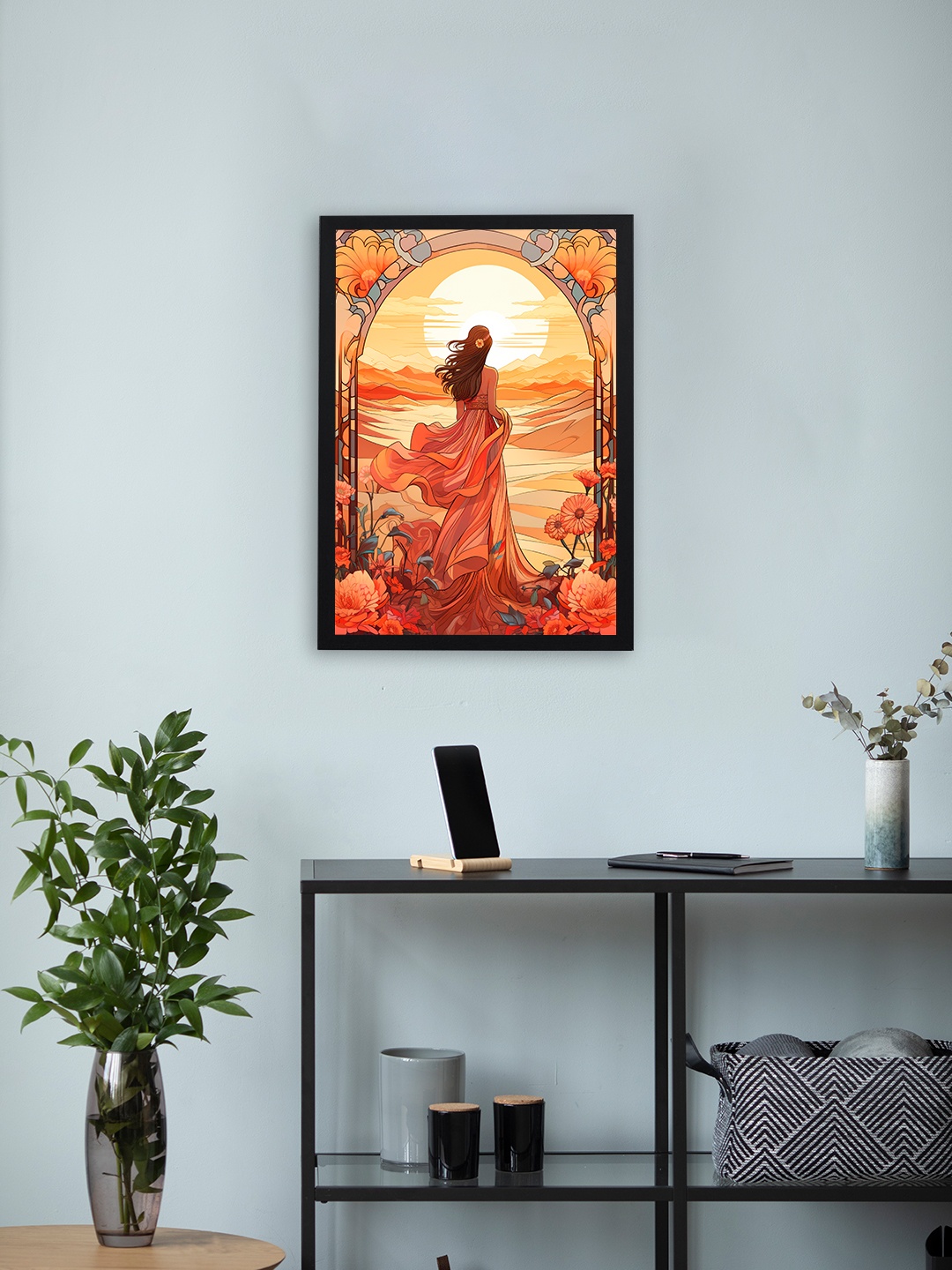 

Giftii Orange & Grey Printed Wooden Framed Wall Art