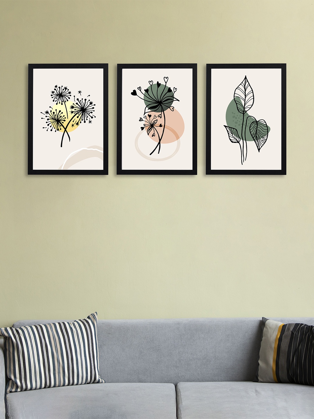

Giftii 3Pcs Grey & White Wooden Abstract Printed Wall Art