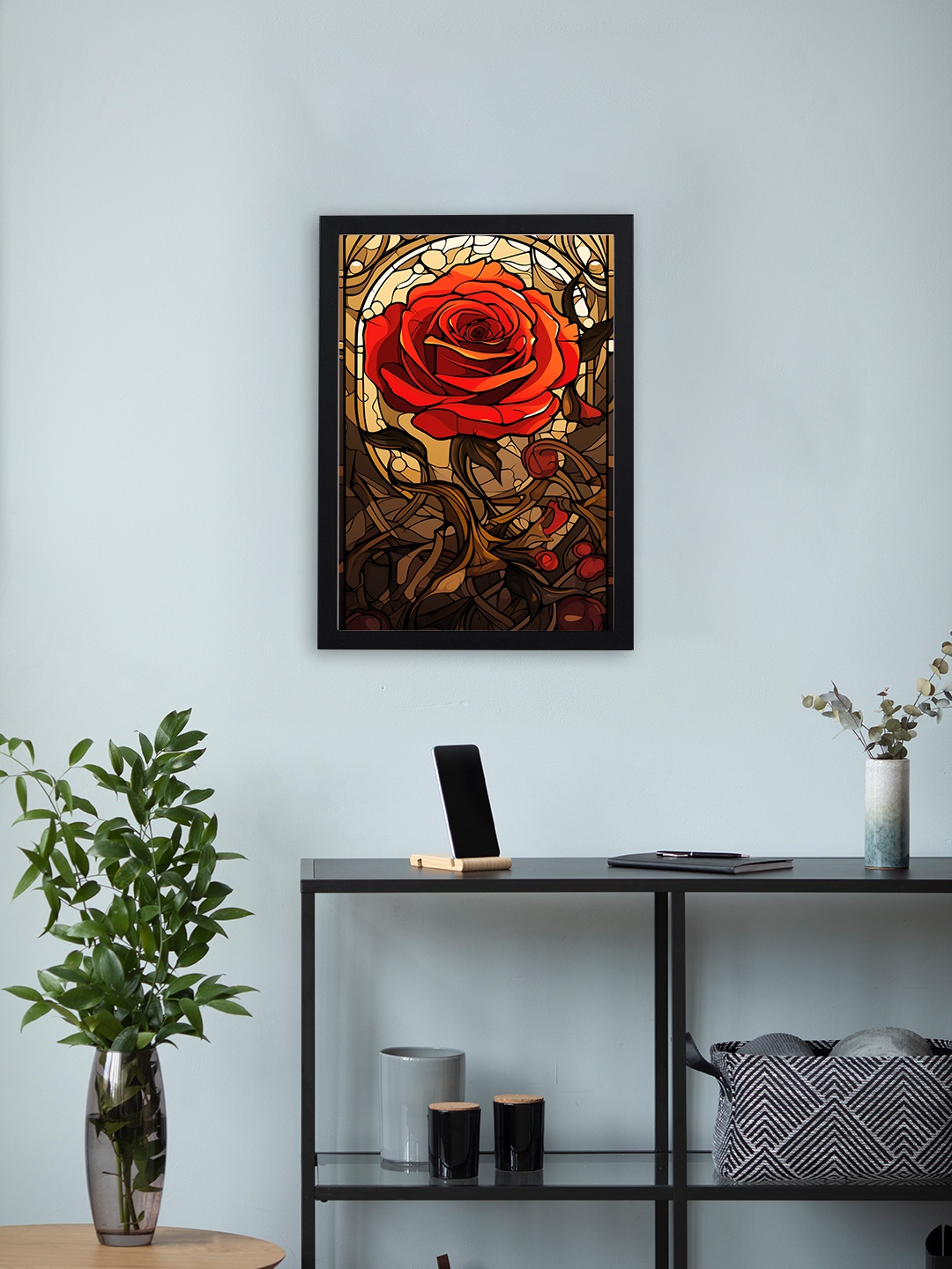 

Giftii Red & Brown Printed Wooden Framed Wall Art