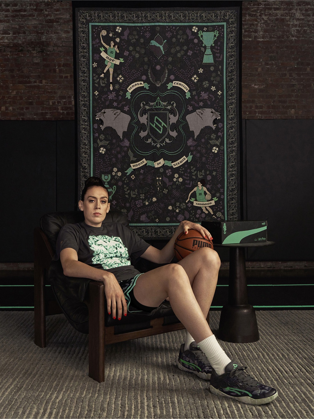 

Puma Harry Potter Oversized Basketball Tee, Grey