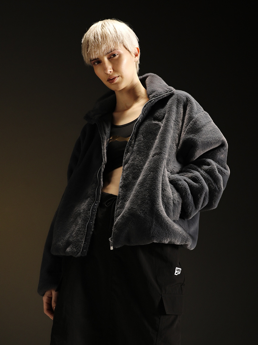 

Puma Soft Fleece Women's Relaxed Fit Jacket, Grey