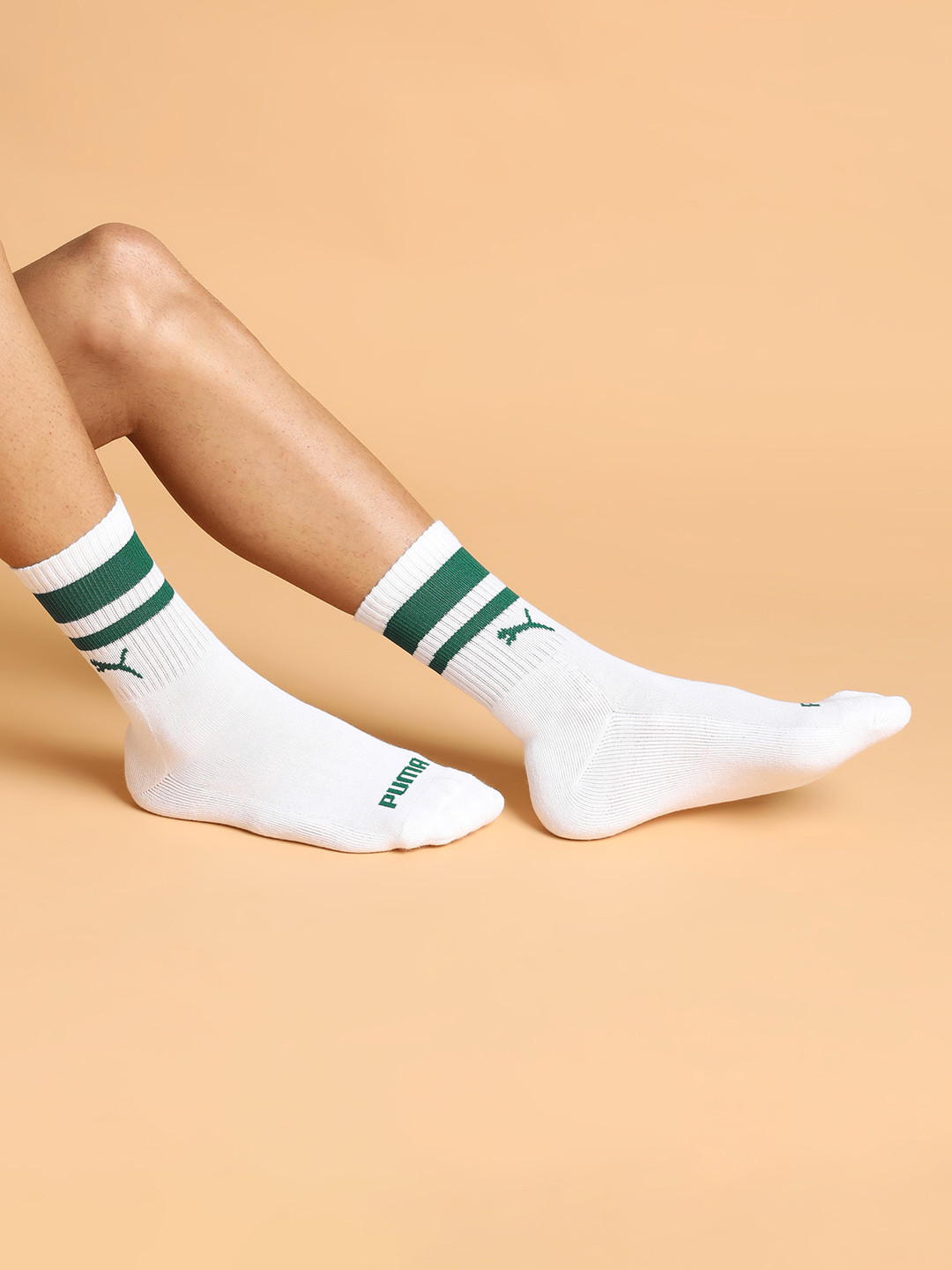 

Puma Heritage Striped Unisex Pack Of 3 Short Crew Socks, White