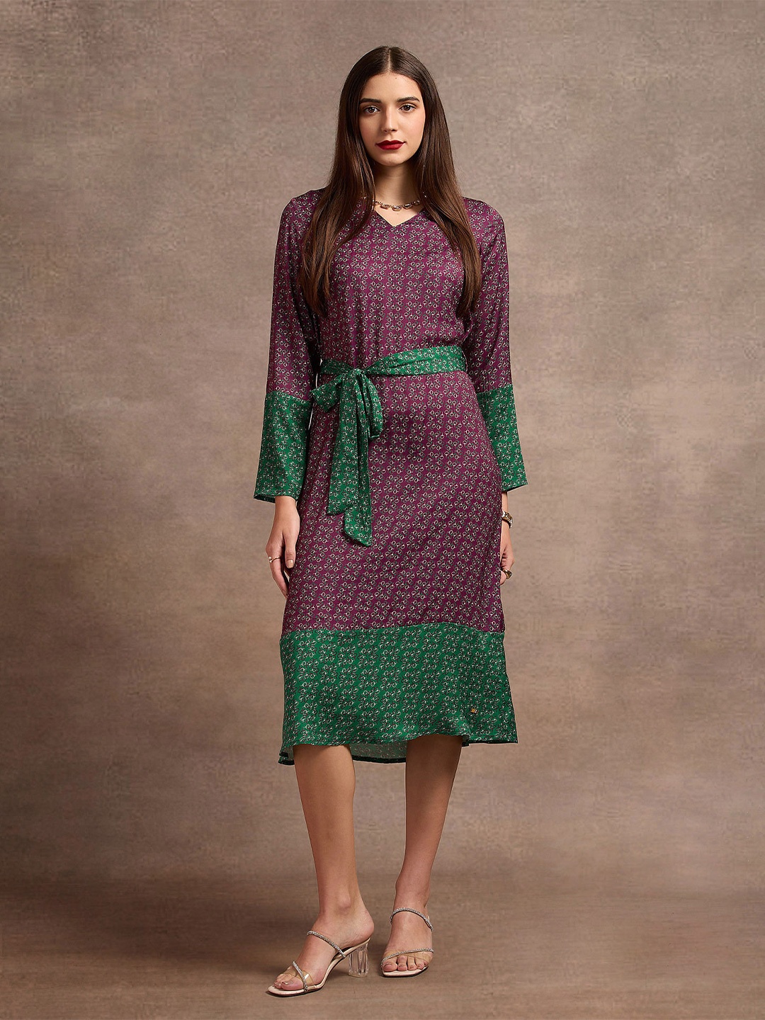 

U.S. Polo Assn. Women Printed Fit and Flare Dress, Purple