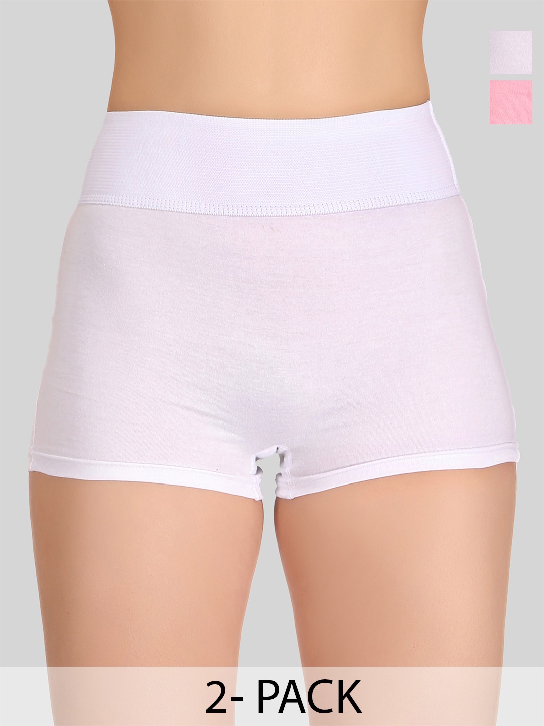 

SELFCARE Pack Of 2 Cotton Boy ShortsSN1189N, White