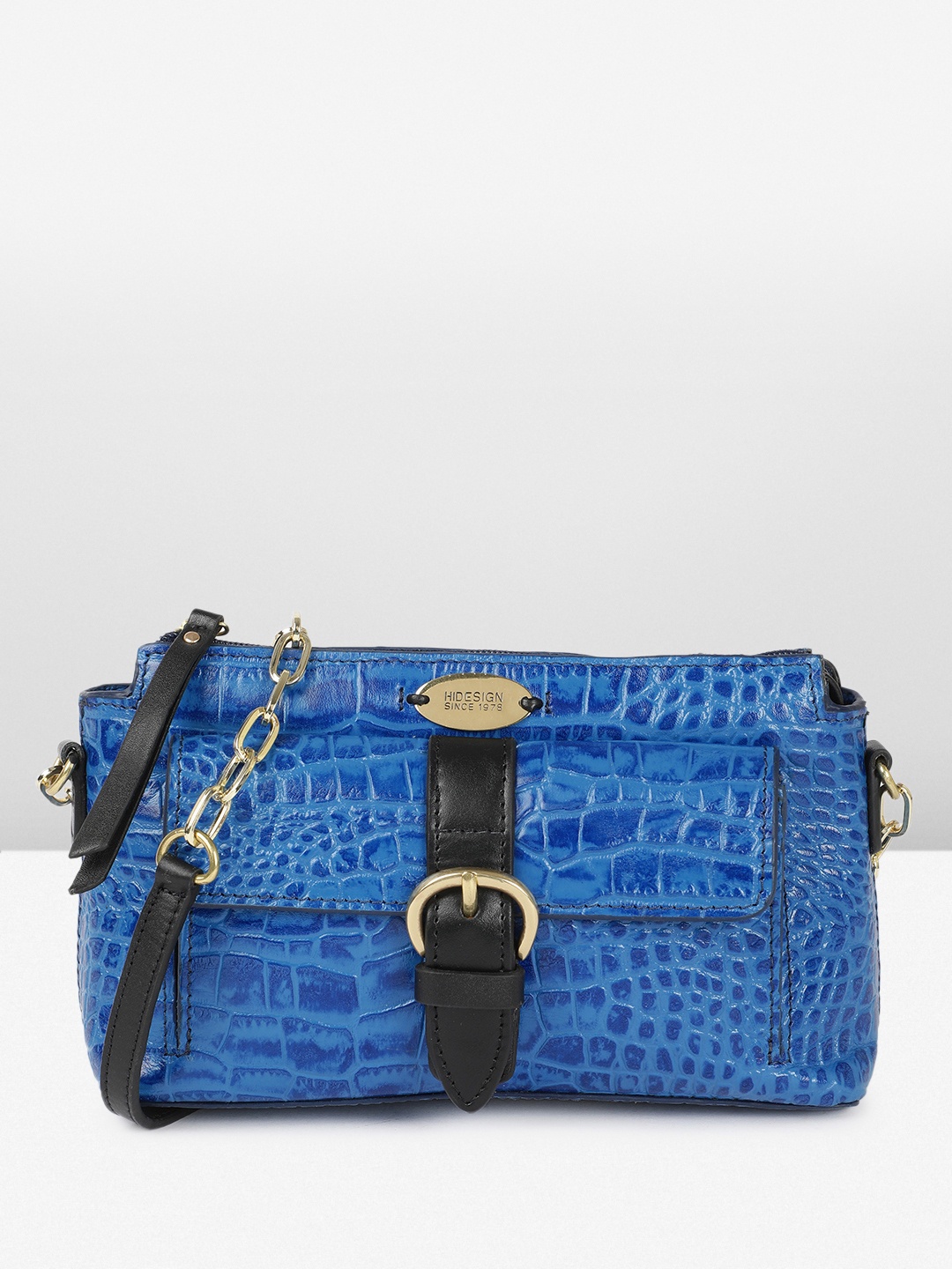 

Hidesign ELIZA Animal Textured Leather Sling Bag, Blue
