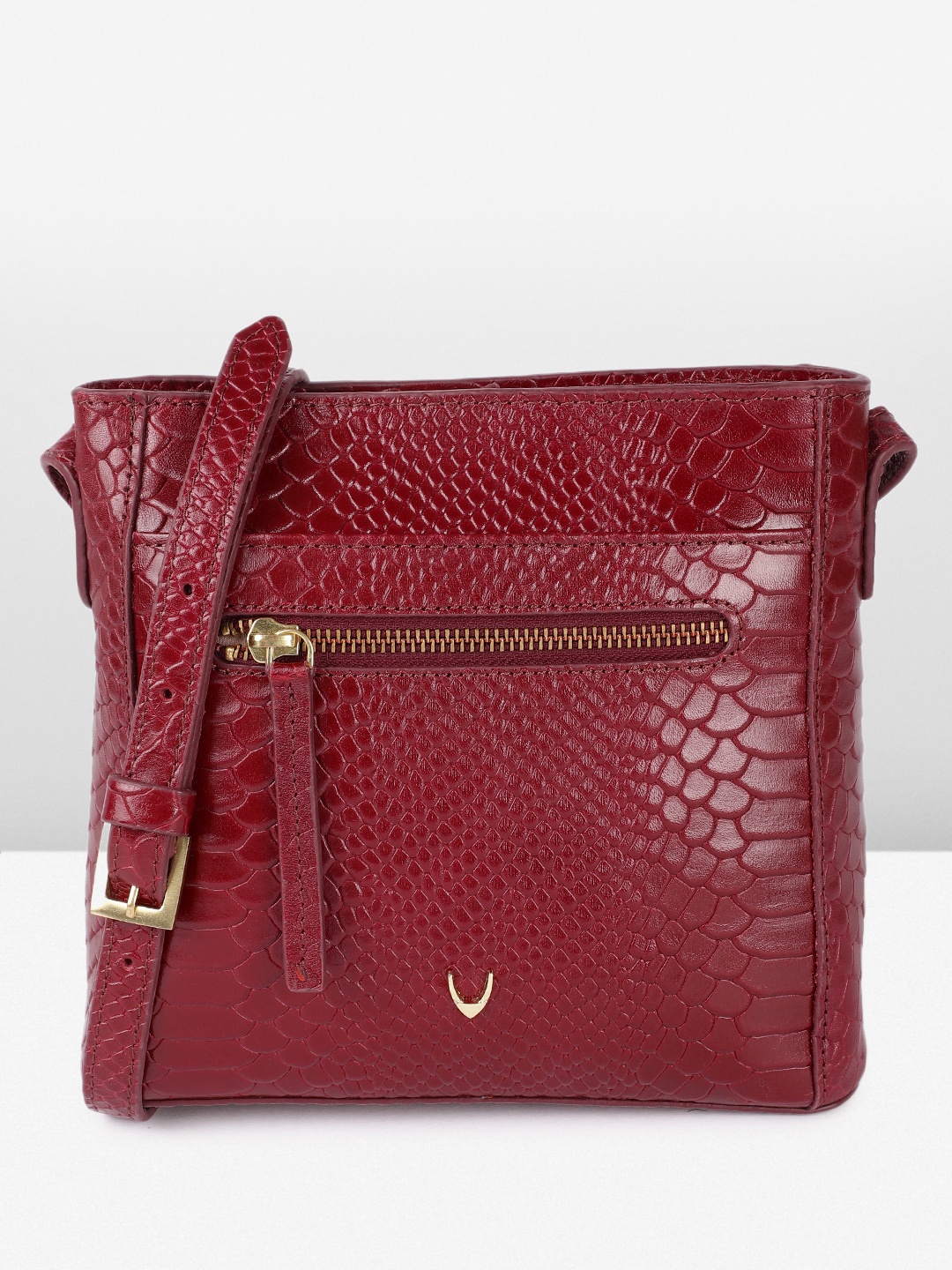 

Hidesign Gaelle Animal Printed Textured Shoulder Bag, Maroon