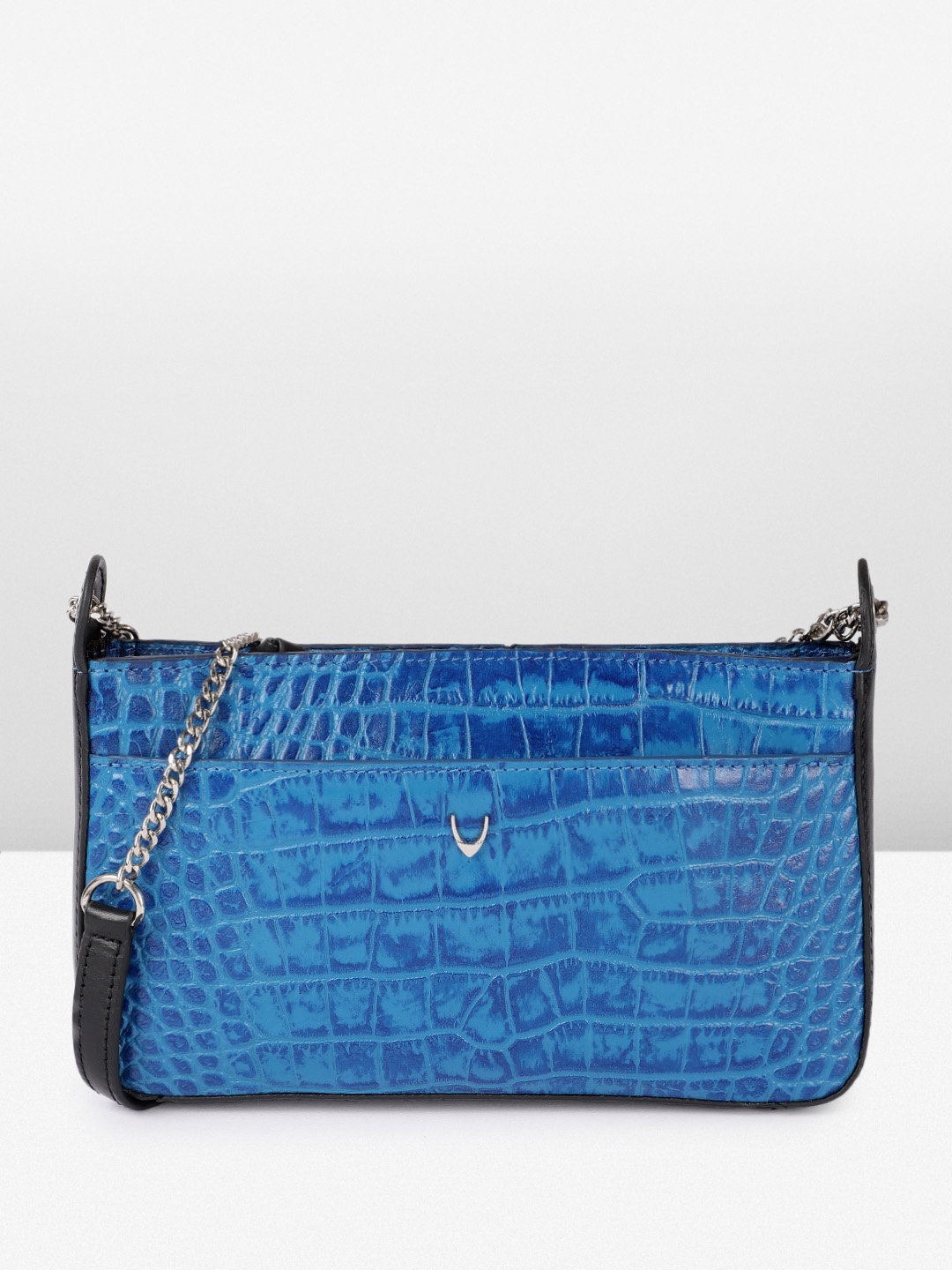 

Hidesign Animal Textured Leather KEIRA Structured Sling Bag, Blue