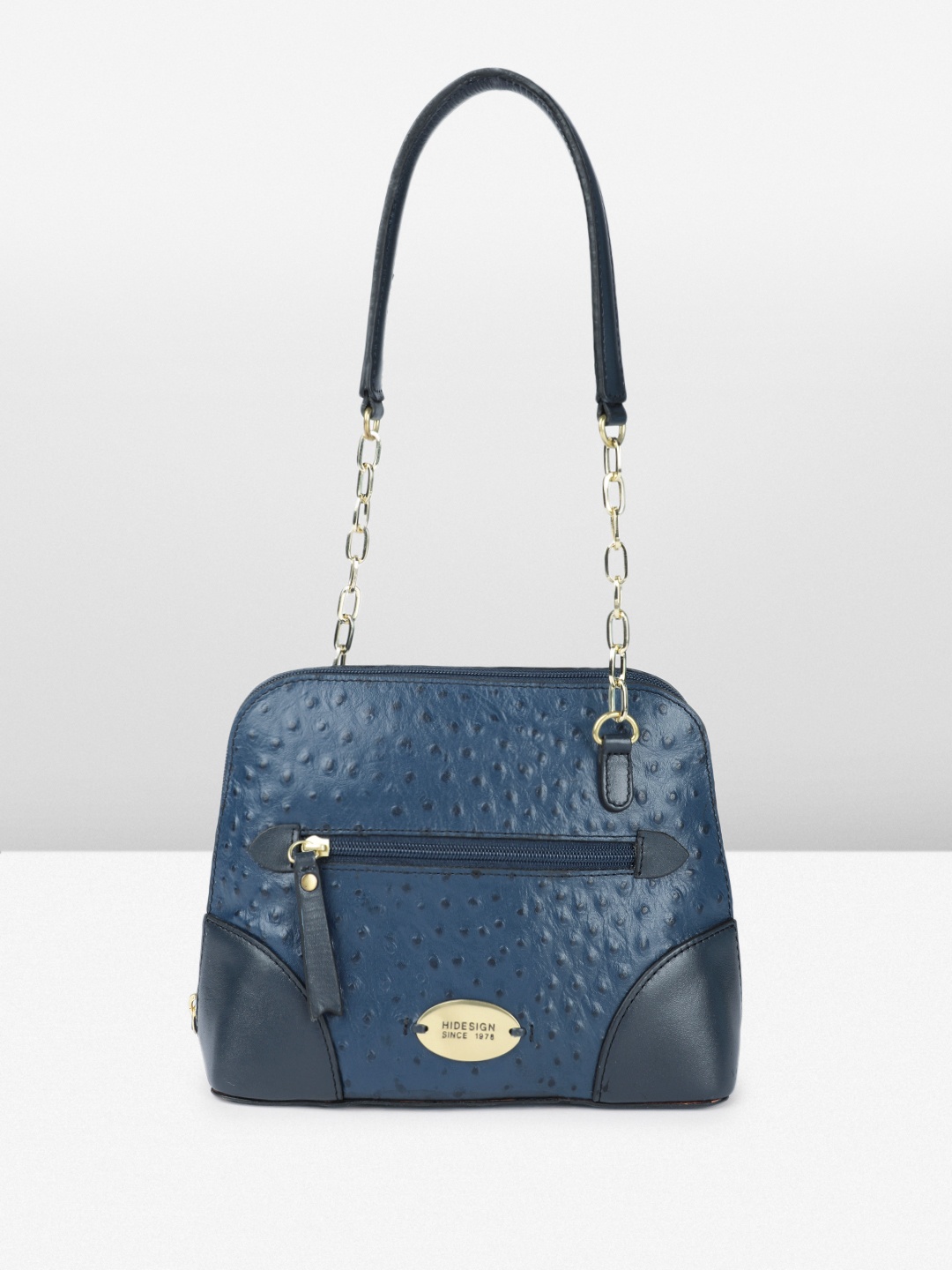 

Hidesign Textured Leather Structured HEIDI Shoulder Bag, Blue