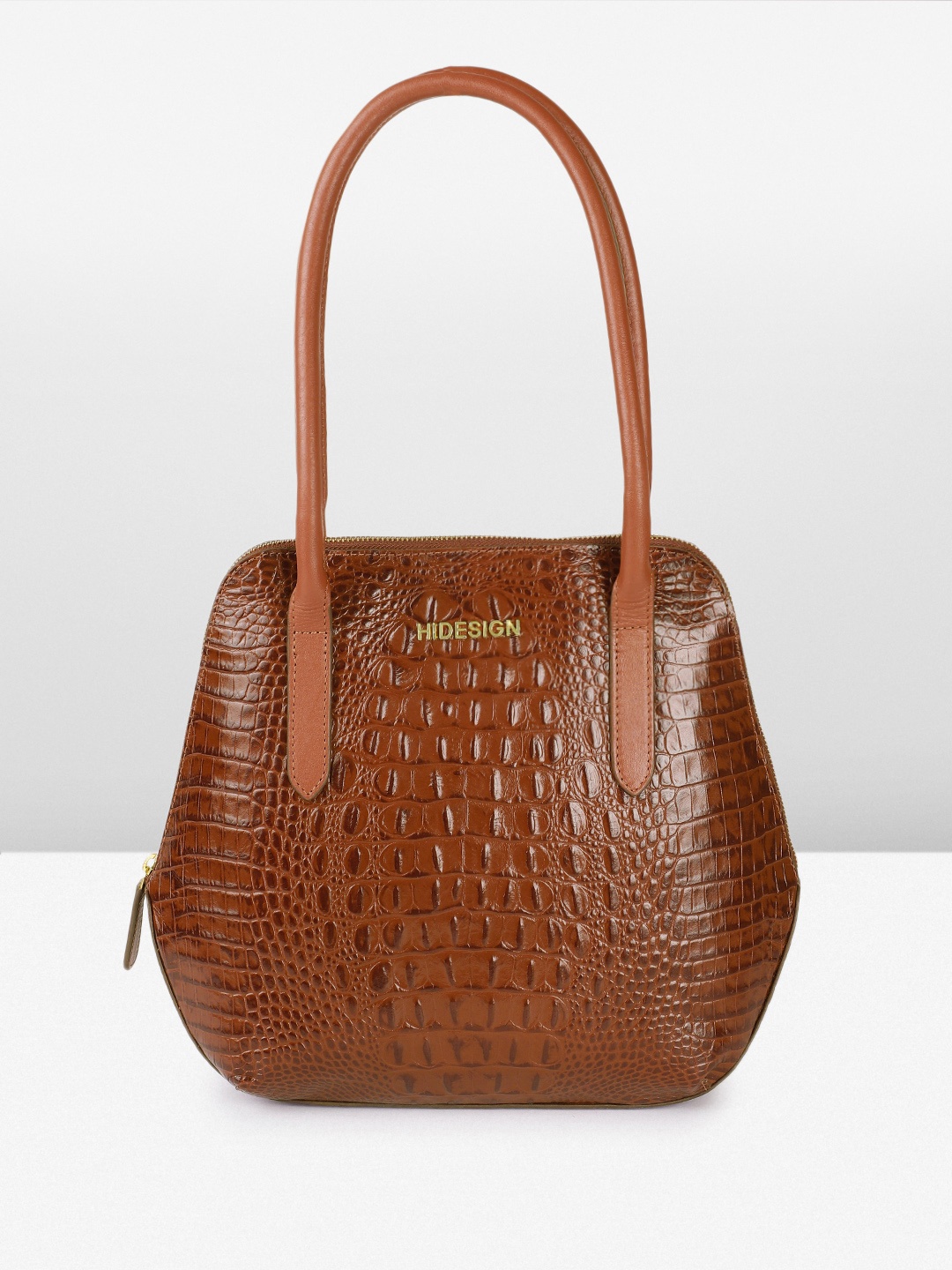 

Hidesign Animal Textured Leather Structured Shoulder Bag, Brown