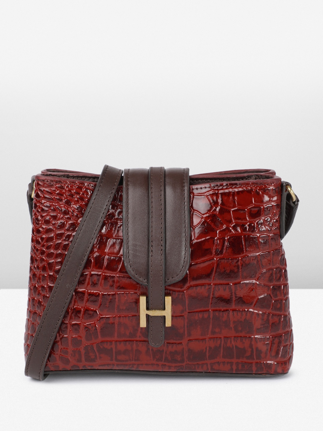 

Hidesign Silvia Animal Print Sling Bag, Maroon