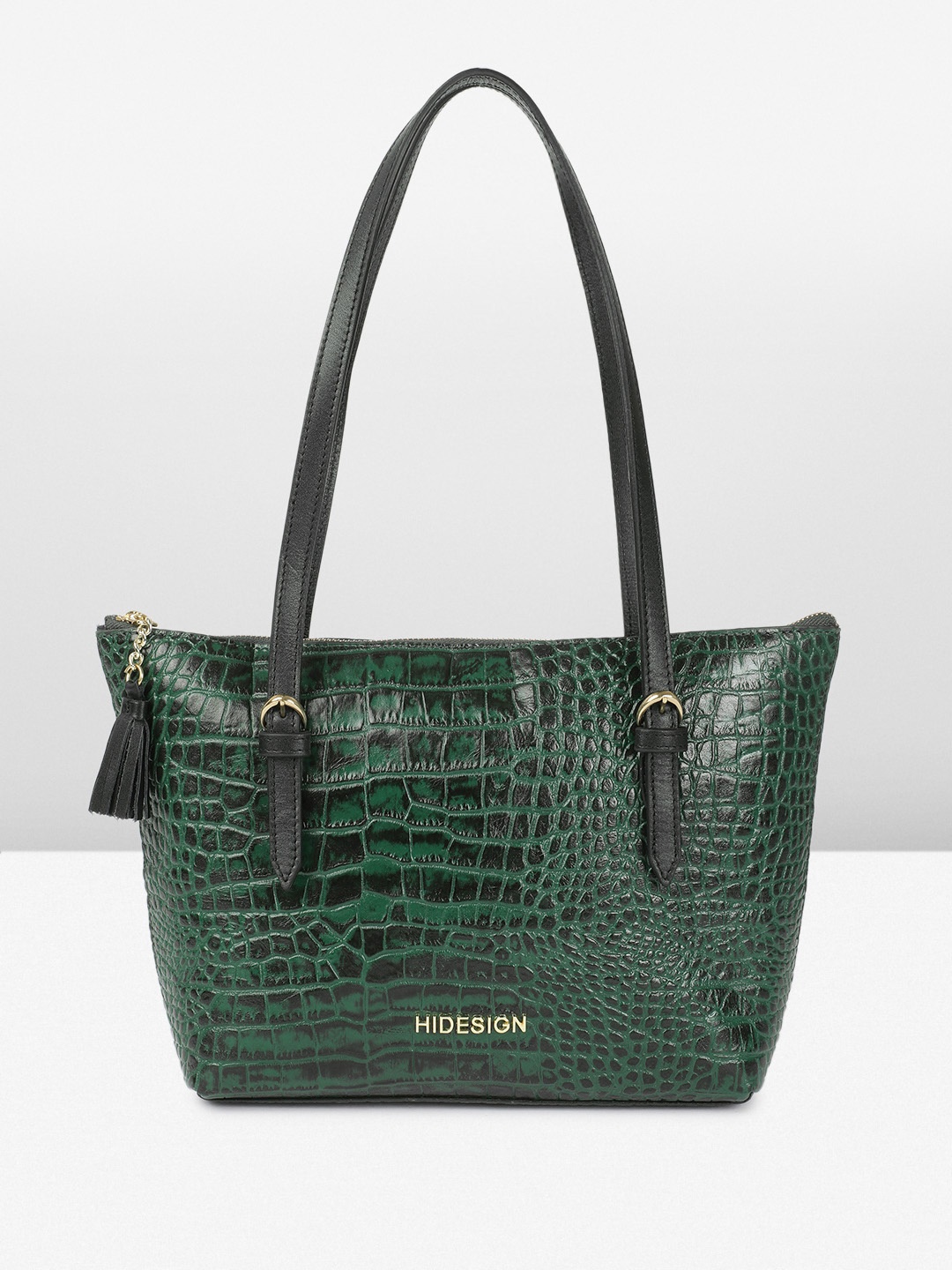 

Hidesign CUSCO Animal Textured Leather Shoulder Bag, Green