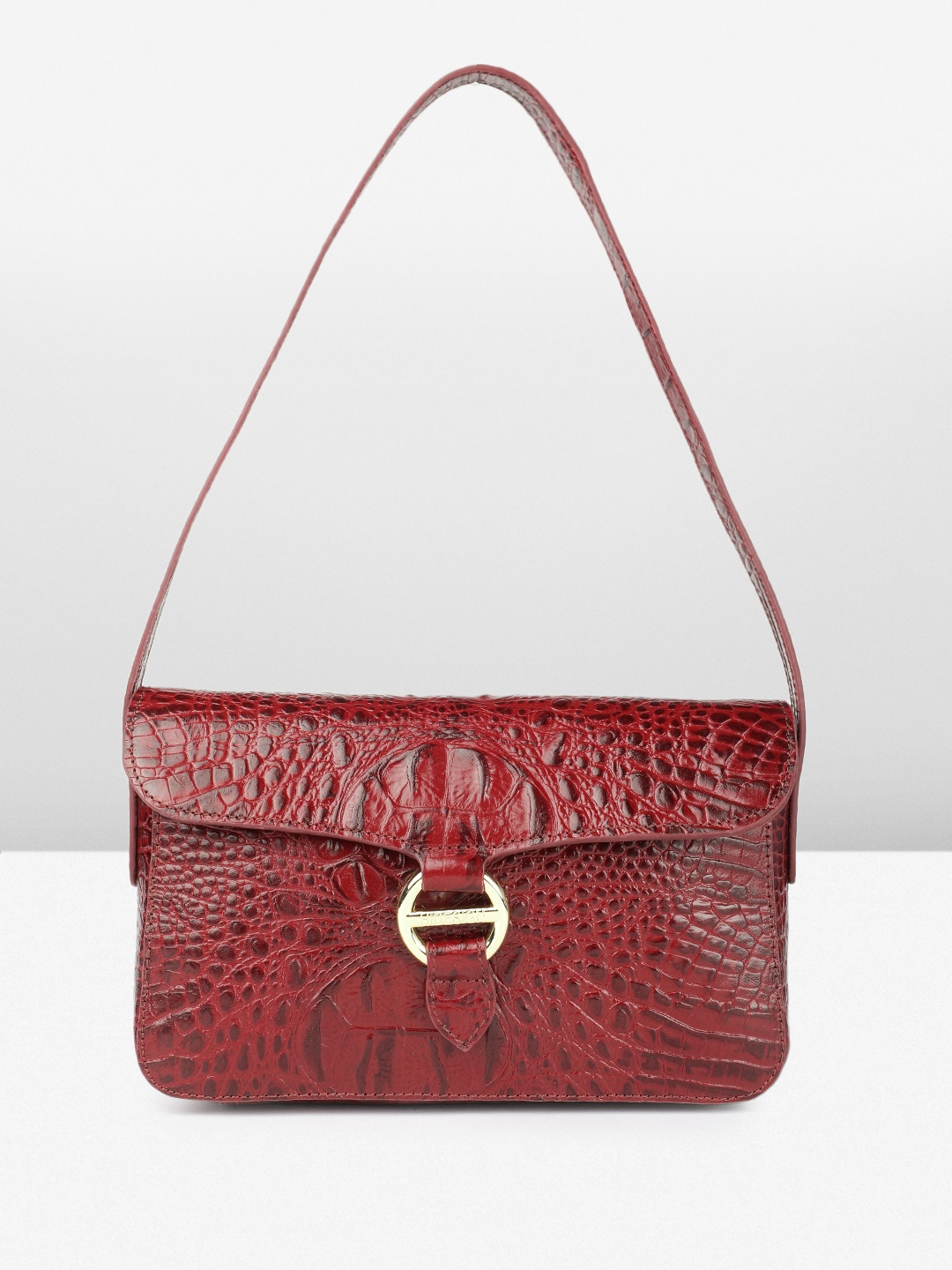 

Hidesign Animal Textured Leather BELUCHI Structured Shoulder Bag, Red