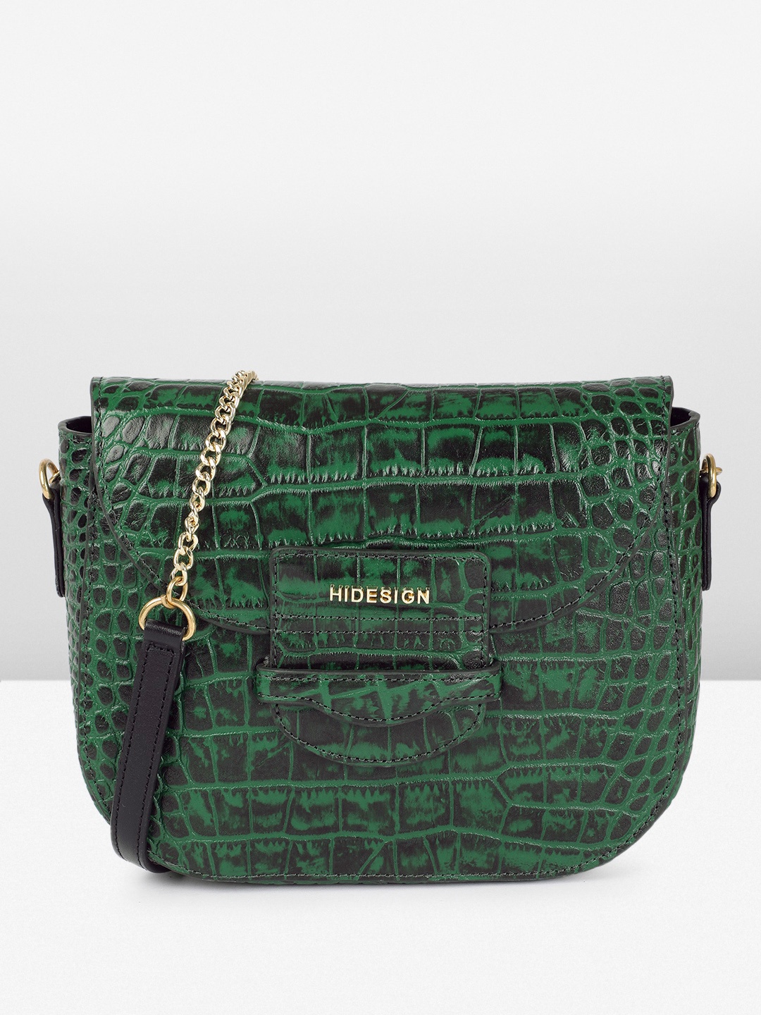 

Hidesign GEMMA Animal Textured Leather Sling Bag, Green