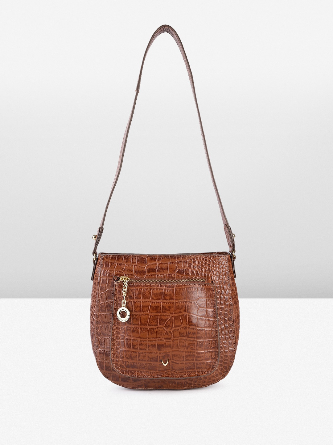 

Hidesign Animal Textured Leather Structured Shoulder Bag, Tan