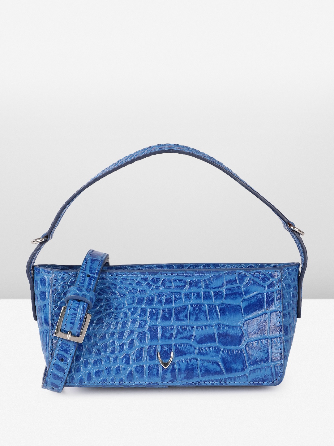 

Hidesign Animal Textured Leather ROSARIO Structured Handheld Bag, Blue