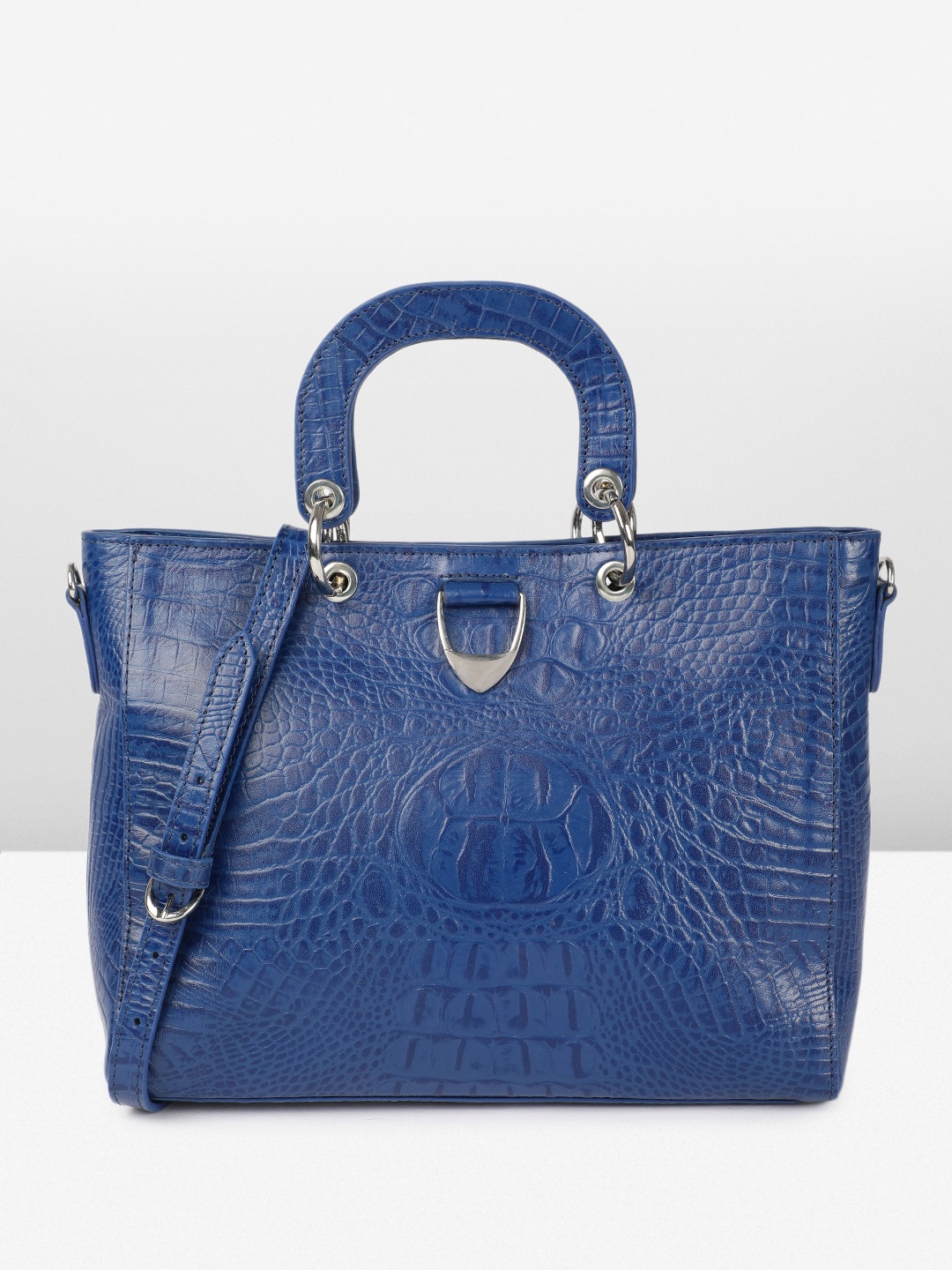 

Hidesign Animal Textured Leather Meredith Structured Handheld Bag, Blue