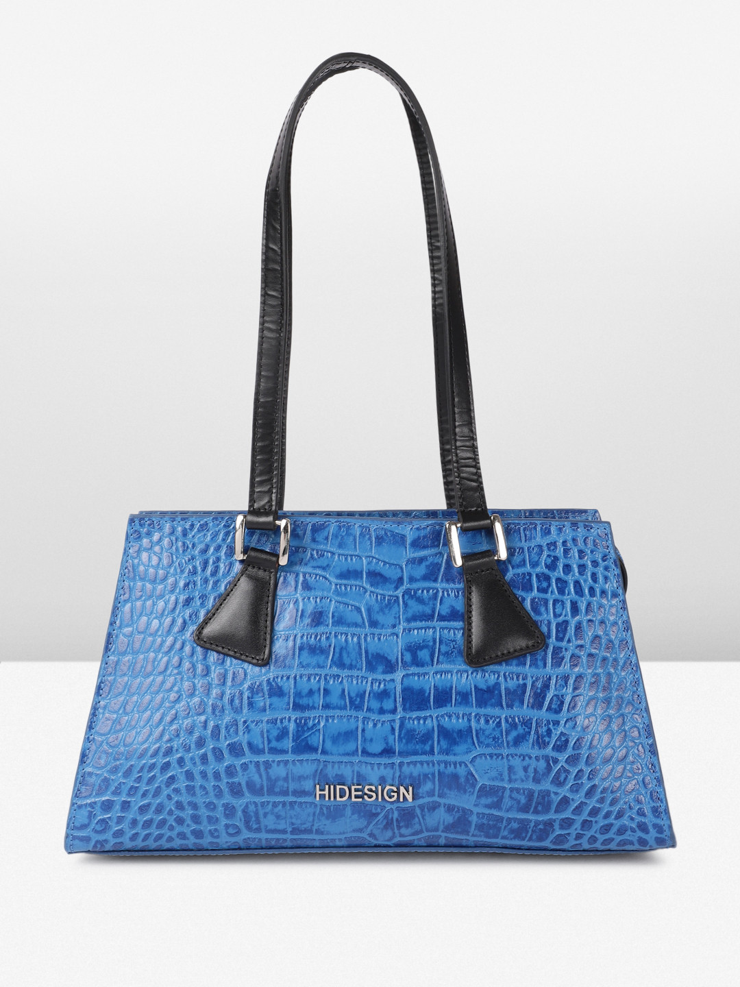 

Hidesign Animal Textured Leather SPRUCE Structured Shoulder Bag, Blue