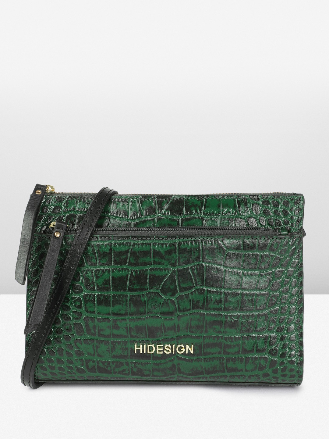 

Hidesign SPRUCE Animal Textured Leather Sling Bag, Green