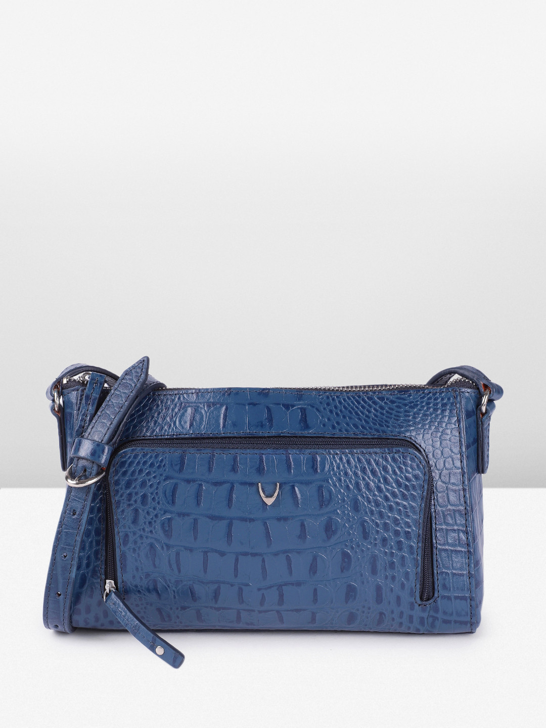 

Hidesign Lauren Textured Animal Print Sling Bag, Navy blue