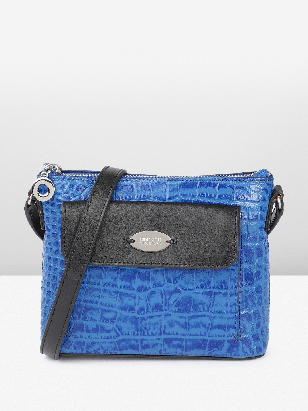 

Hidesign Animal Textured Leather Opihi Structured Sling Bag, Blue