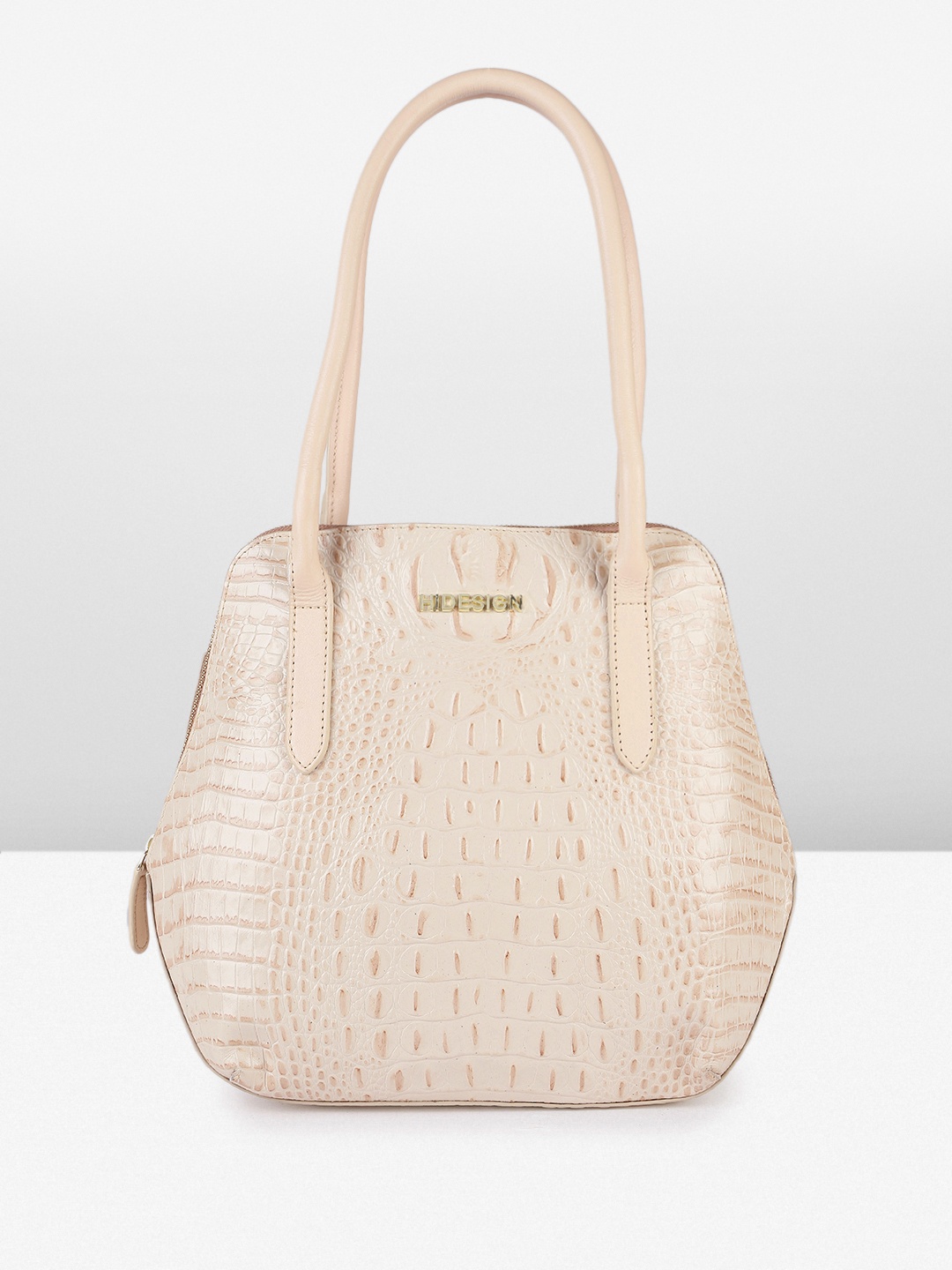 

Hidesign Animal Textured Leather Structured Shoulder Bag, Beige