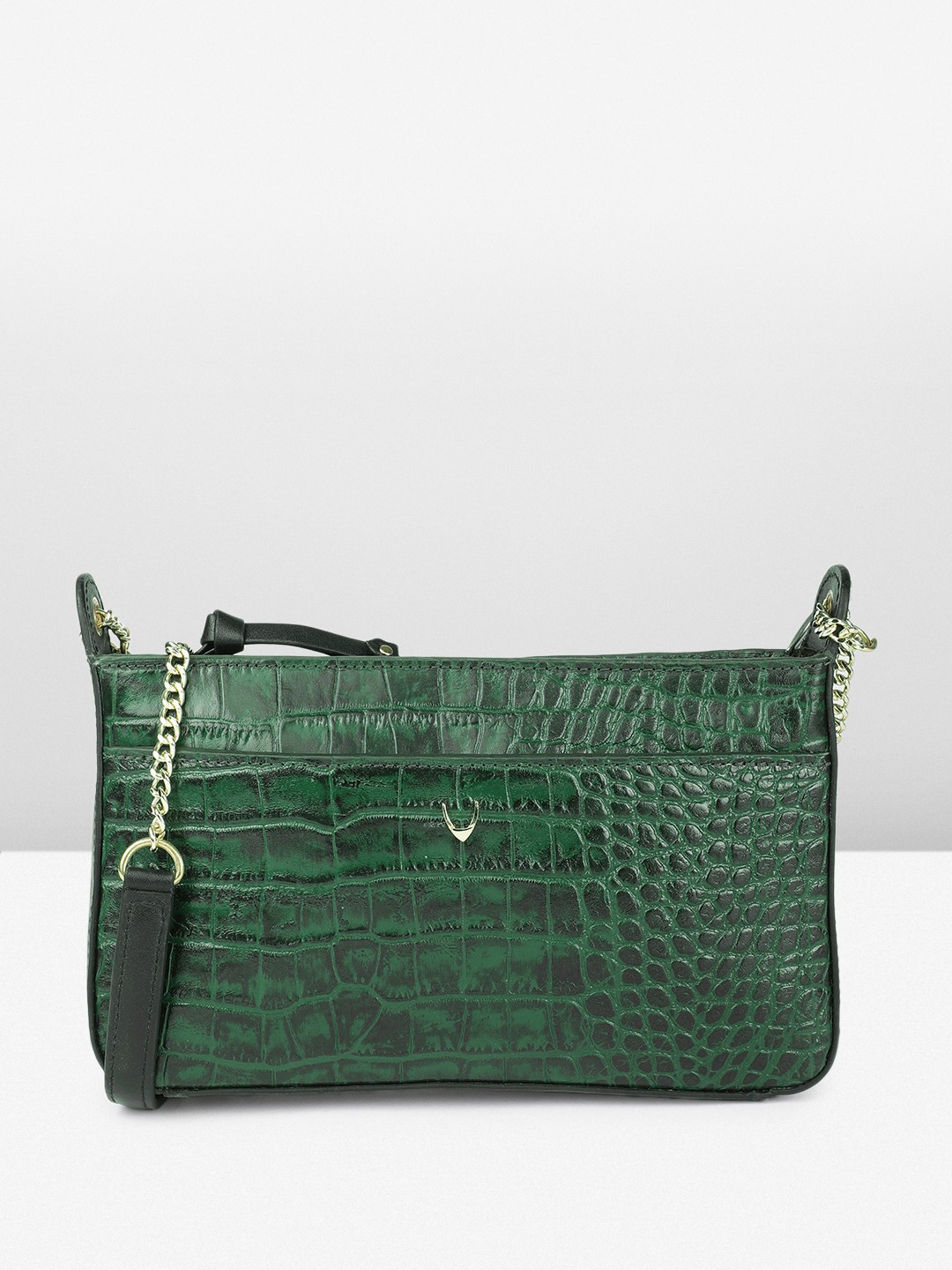 

Hidesign Animal Textured Leather KEIRA Structured Sling Bag, Green