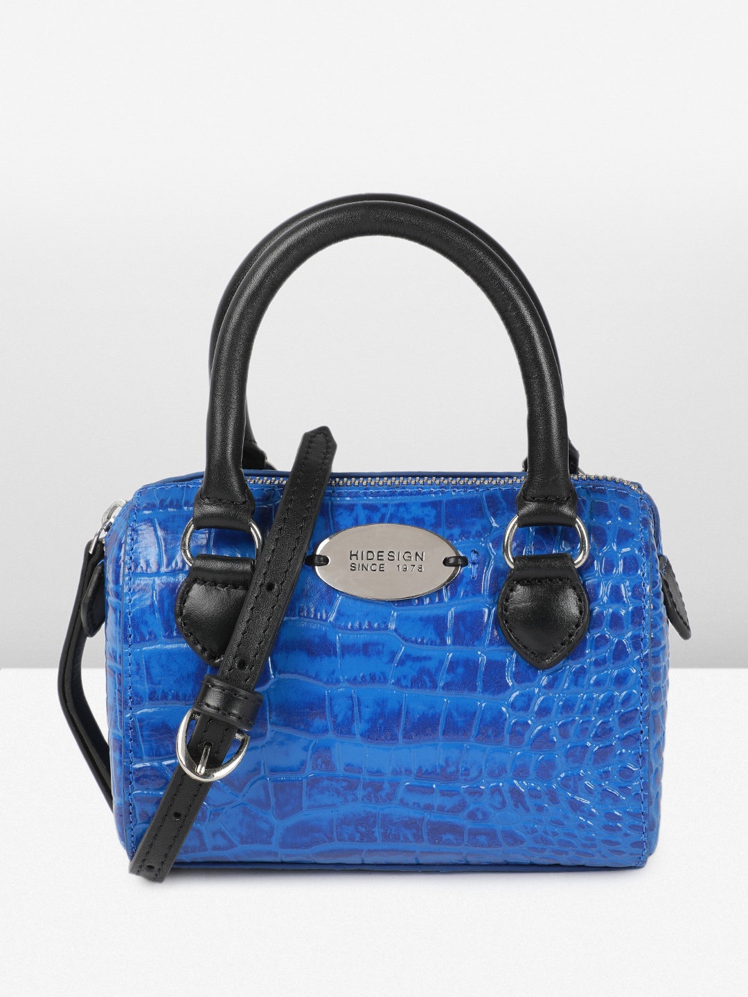 

Hidesign Animal Textured Leather Suzie Structured Small Handheld Bag, Blue