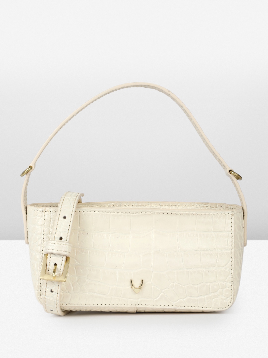 

Hidesign Animal Textured Leather ROSARIO Structured Handheld Bag, Off white