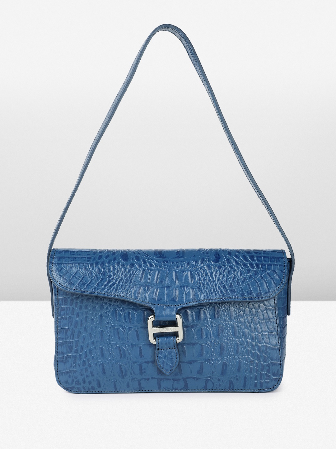 

Hidesign BELUCHI 01-BABY Croc Textured Leather Shoulder Bag, Navy blue