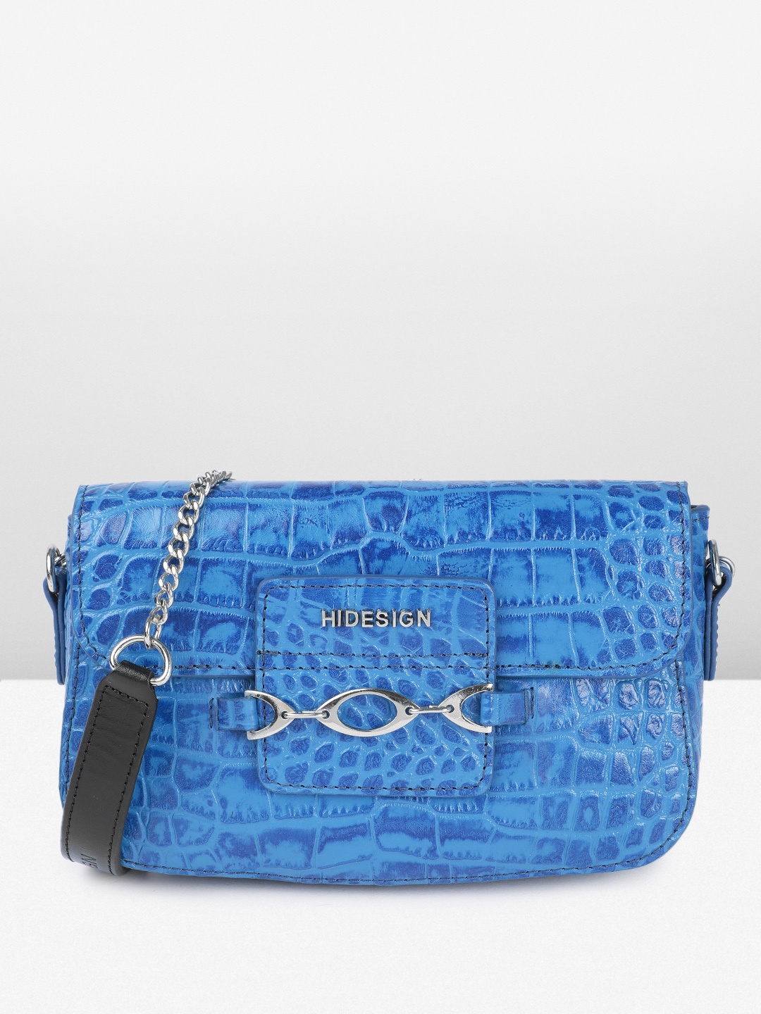 

Hidesign Animal Textured Leather Elena Structured Sling Bag, Blue